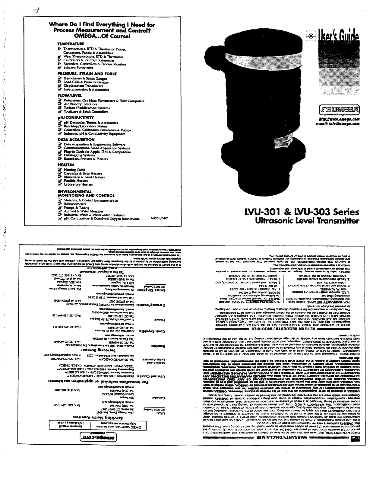Omega LVU303, LVU301 User guide - ManualMachine.com