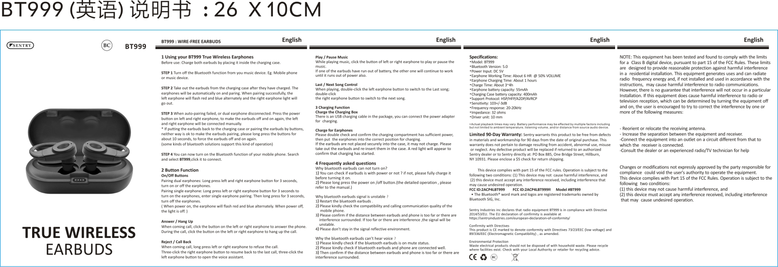 SENTRY LBT999R, LBT999 User Manual