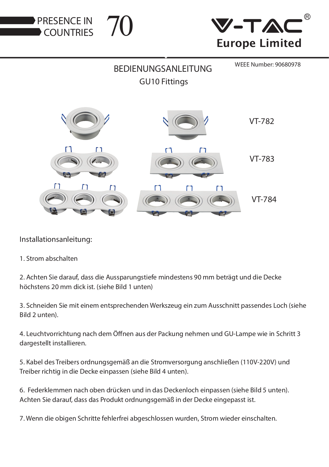 V-TAC VT-3599 Instructions - ManualMachine.com