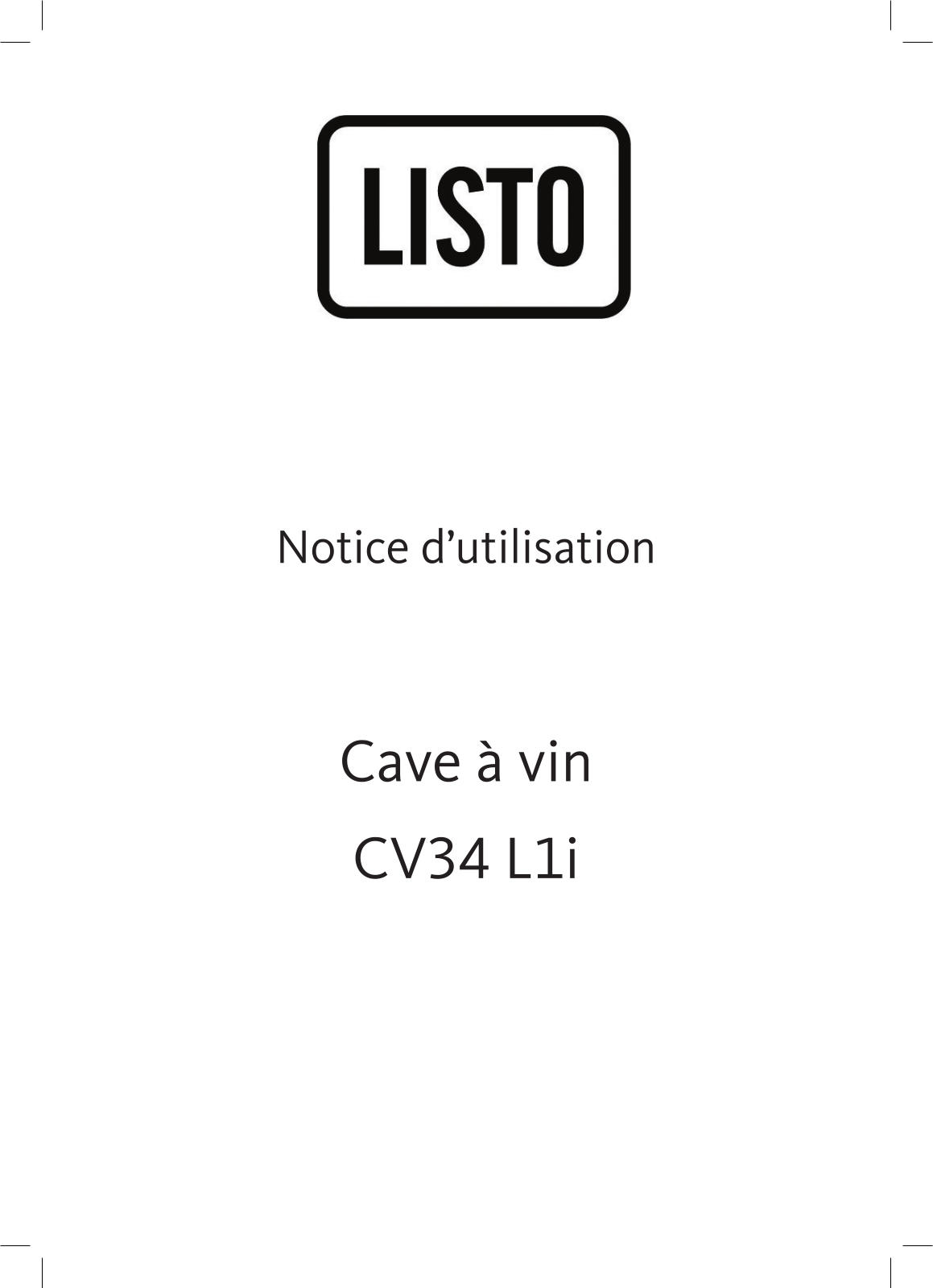 LISTO CV 34L1I User Manual