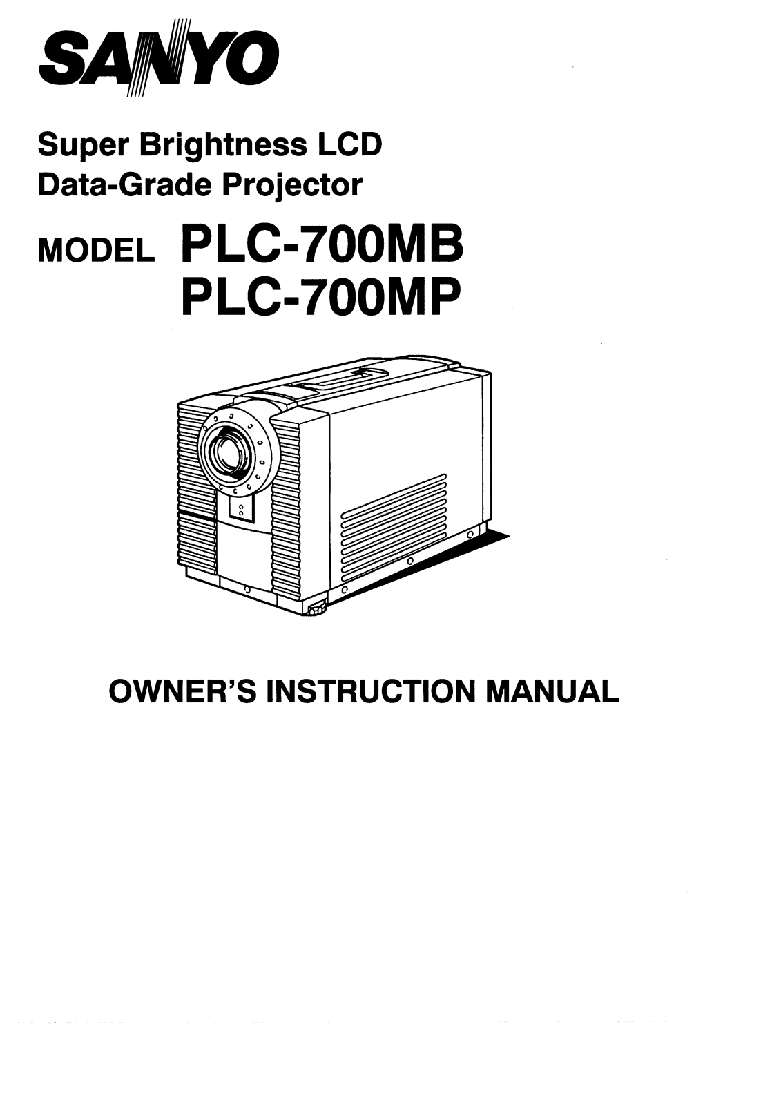 Sanyo PLC-700MB, PLC-700MP Instruction Manual