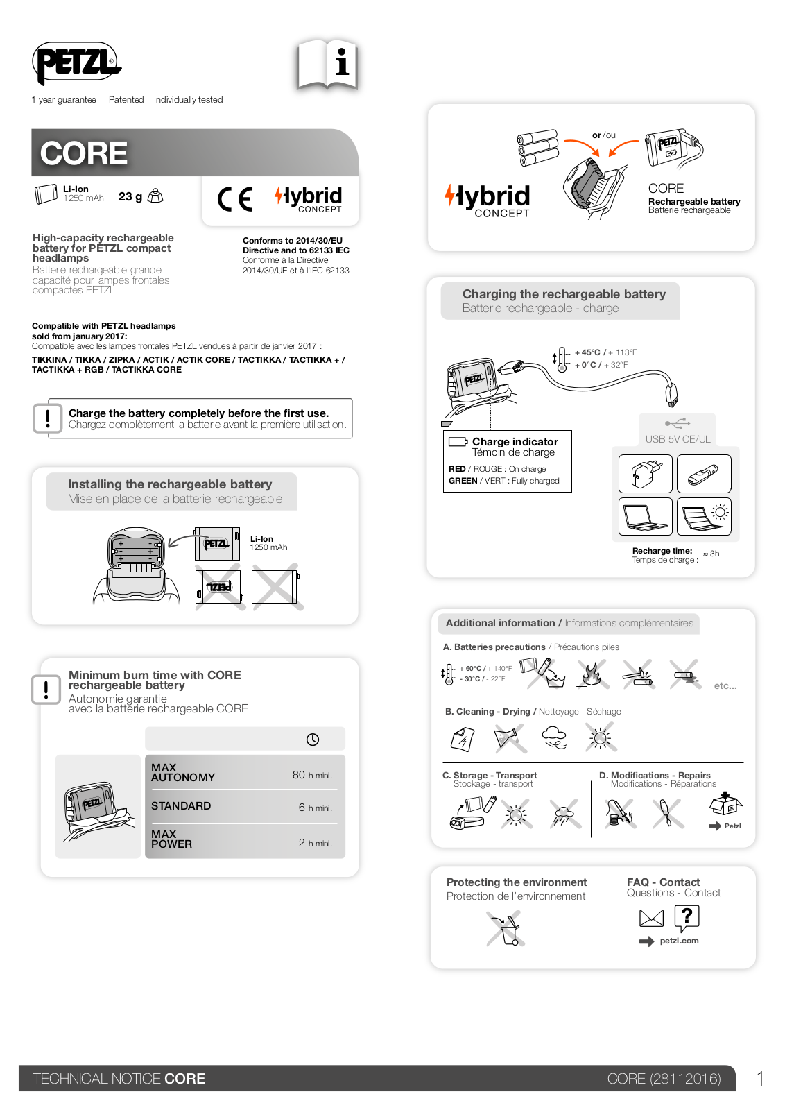 Petzl Core User Manual