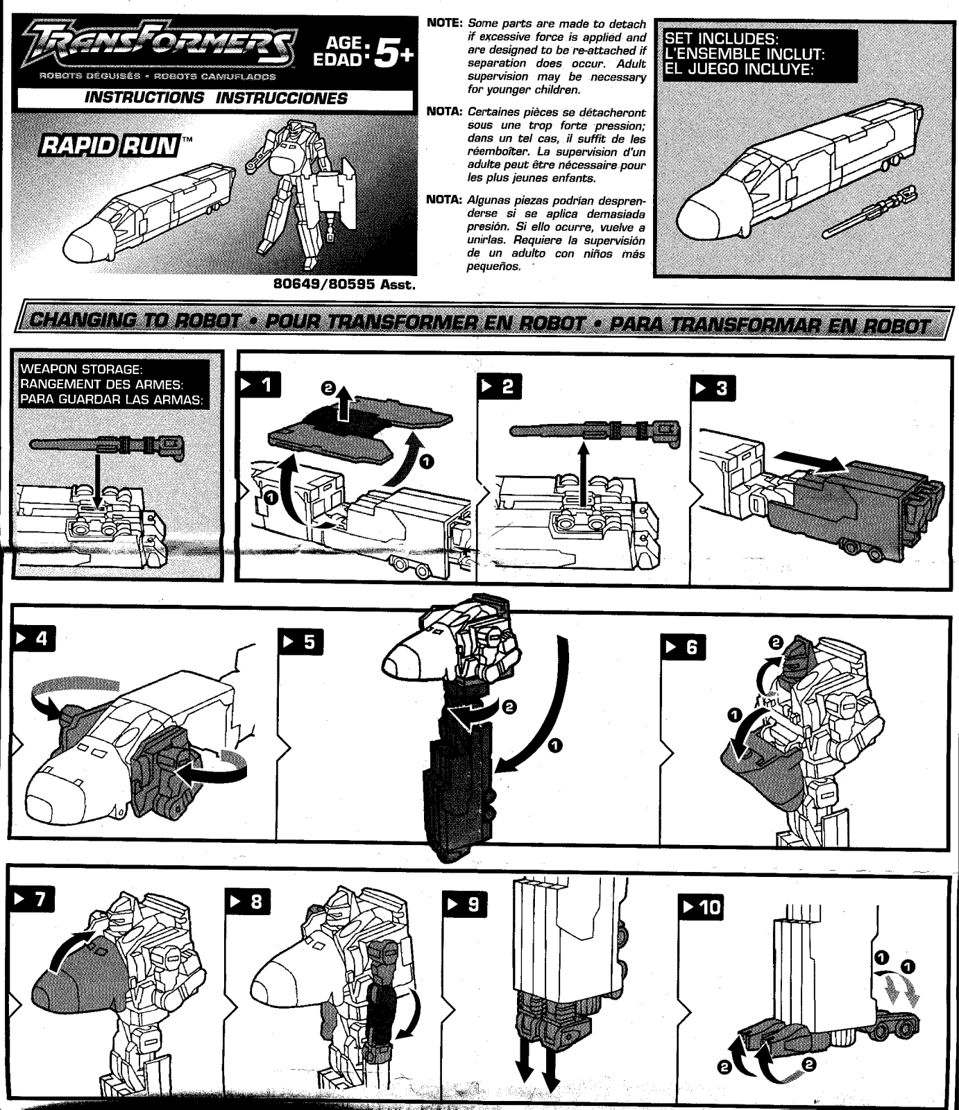 HASBRO Transformers Robots in Disguise Rapid Run User Manual