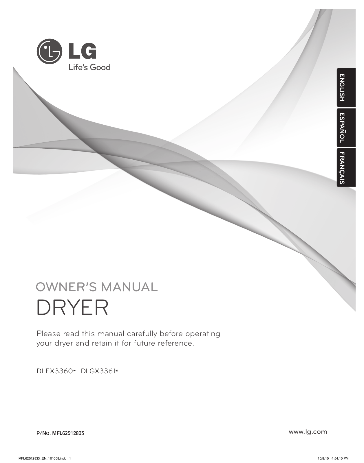 LG DLGX3361R User Manual