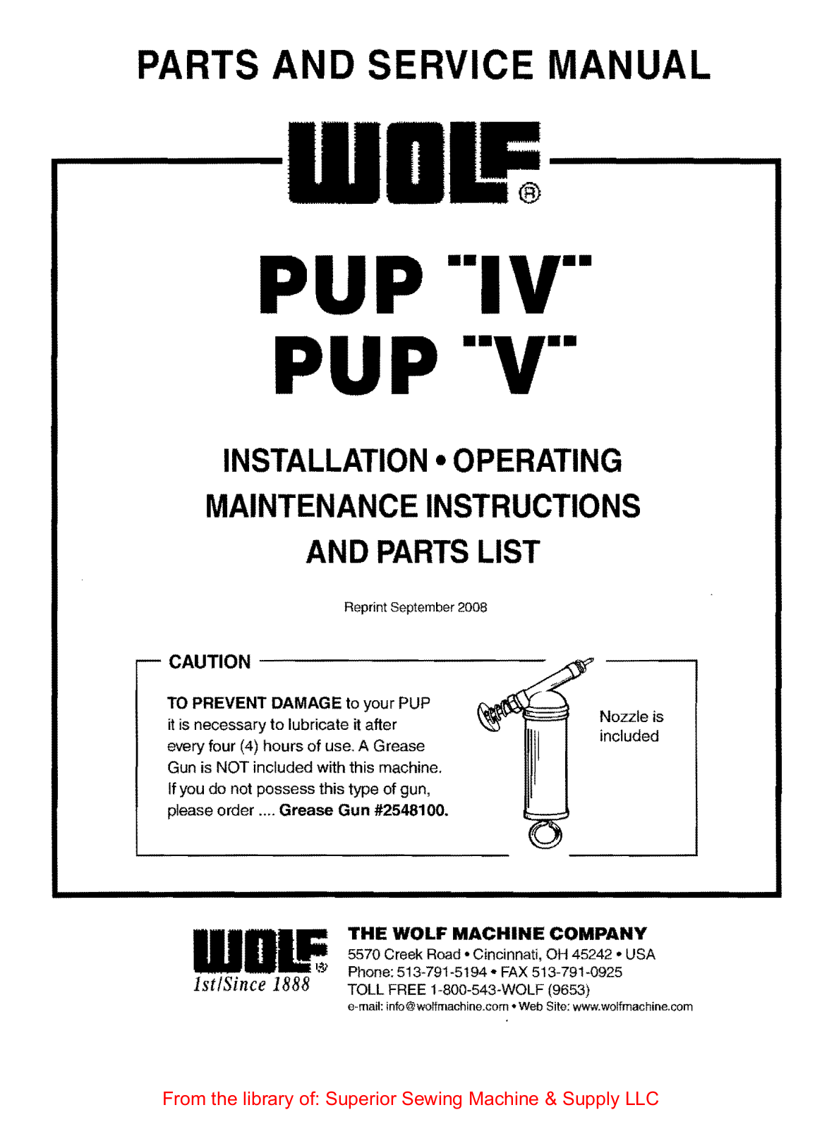 Wolf Pup IV, Pup V User Manual - ManualMachine.com
