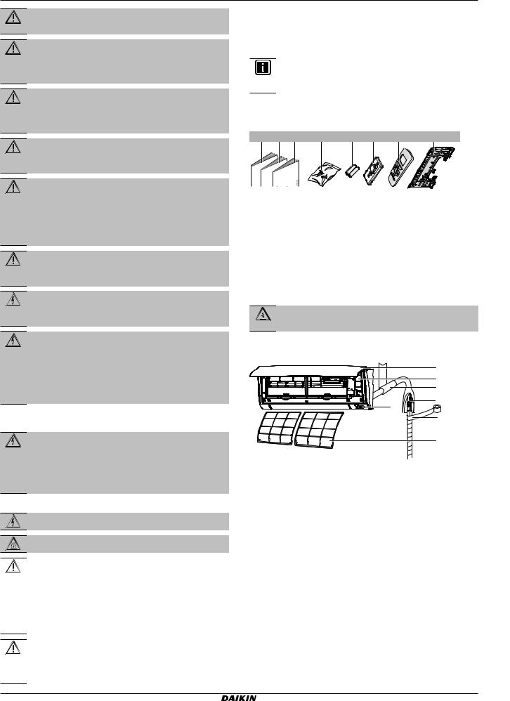 Daikin FTXF20C5V1B, FTXF25C5V1B, FTXF35C5V1B, FTXF42C5V1B Installation manuals