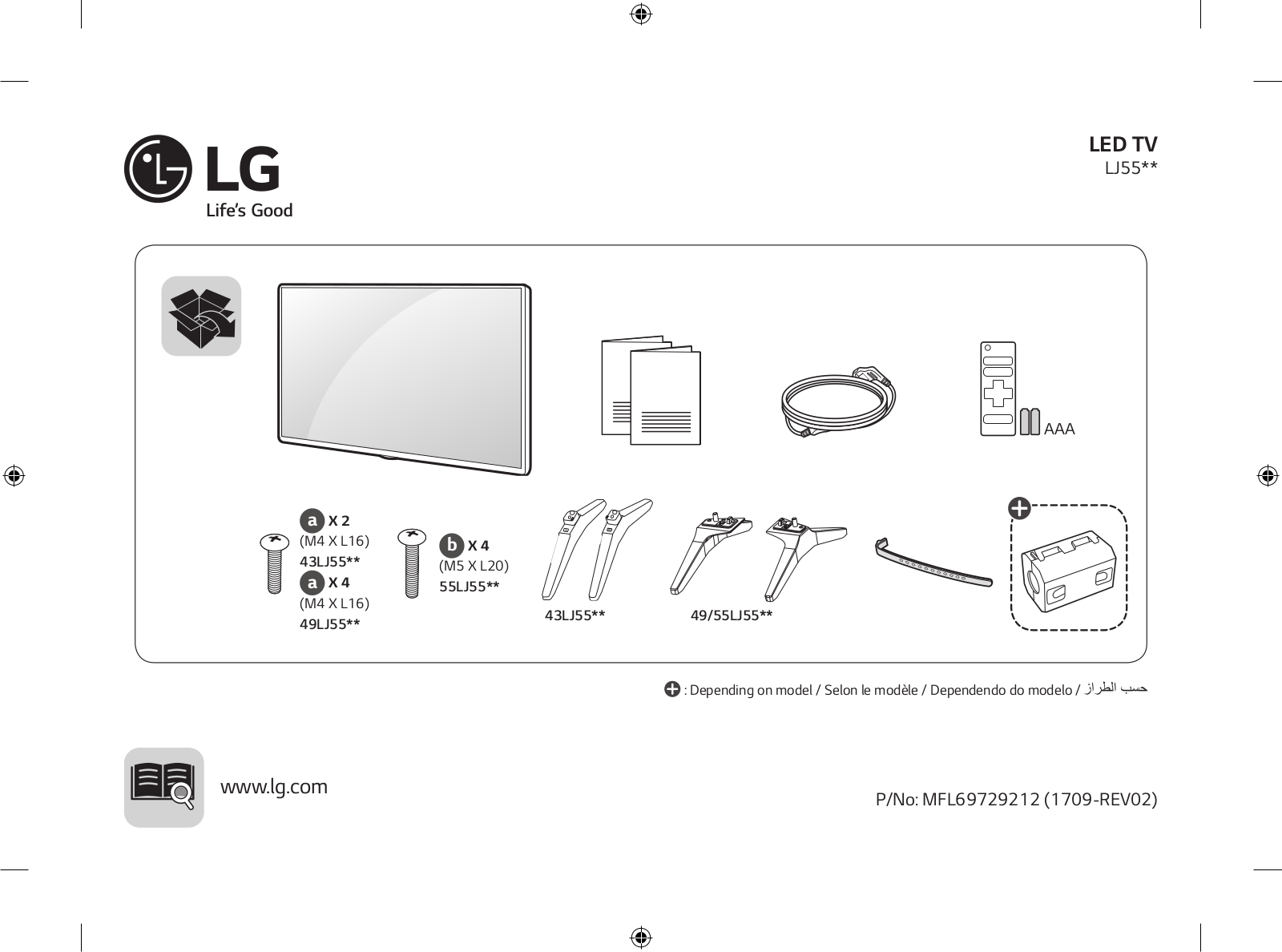 LG 43LJ550V Owner’s Manual