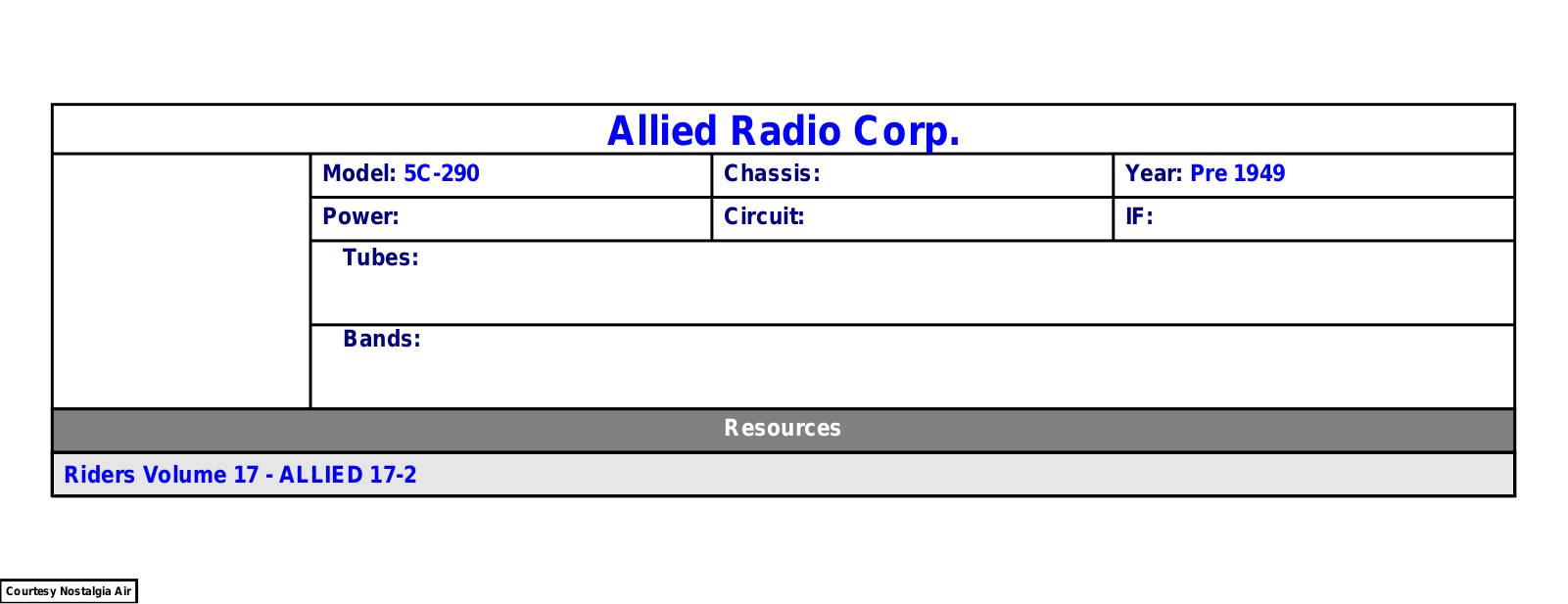 Allied Radio 5C290 Schematic - ManualMachine.com