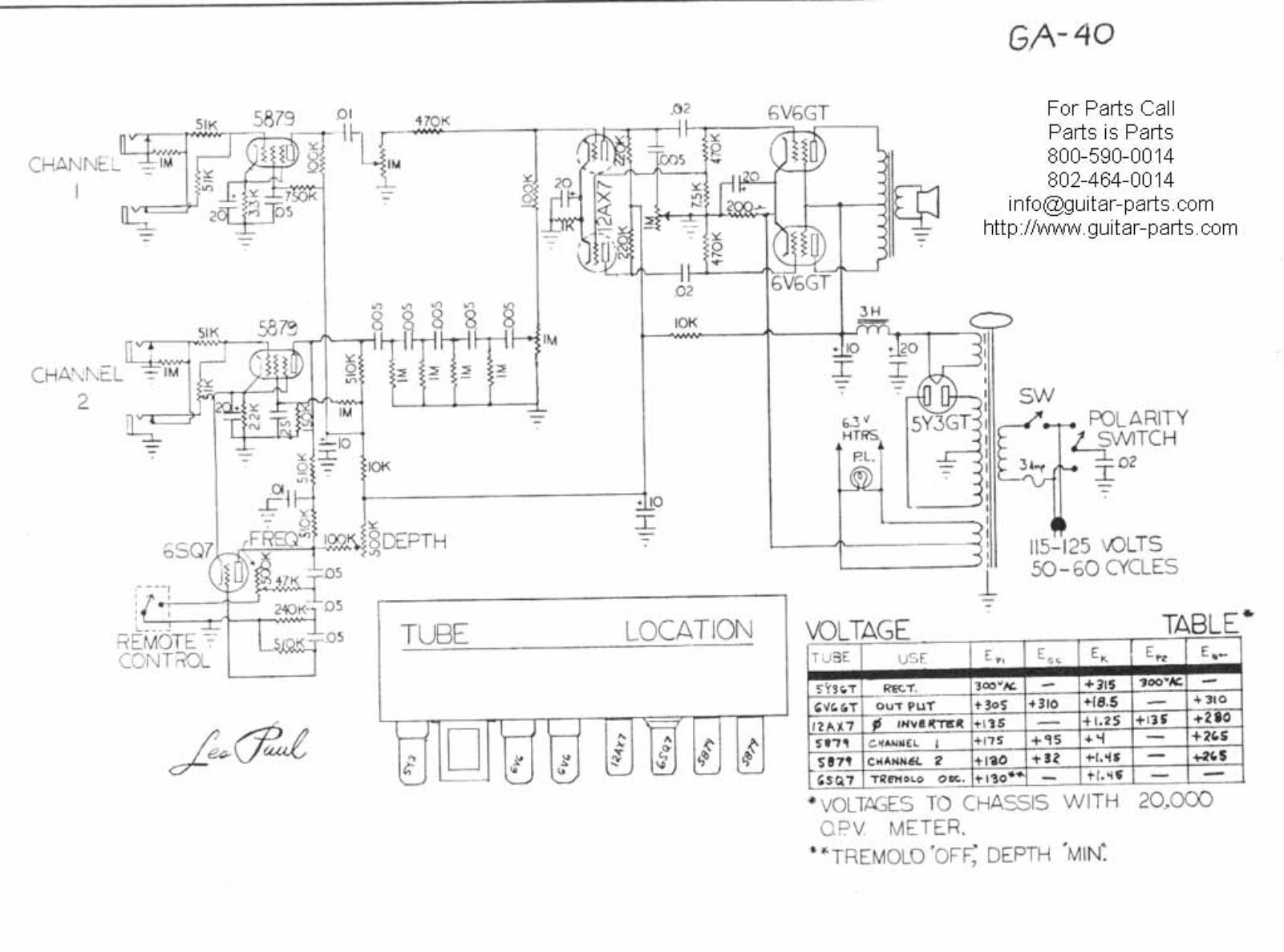 Gibson ga40 Schematic