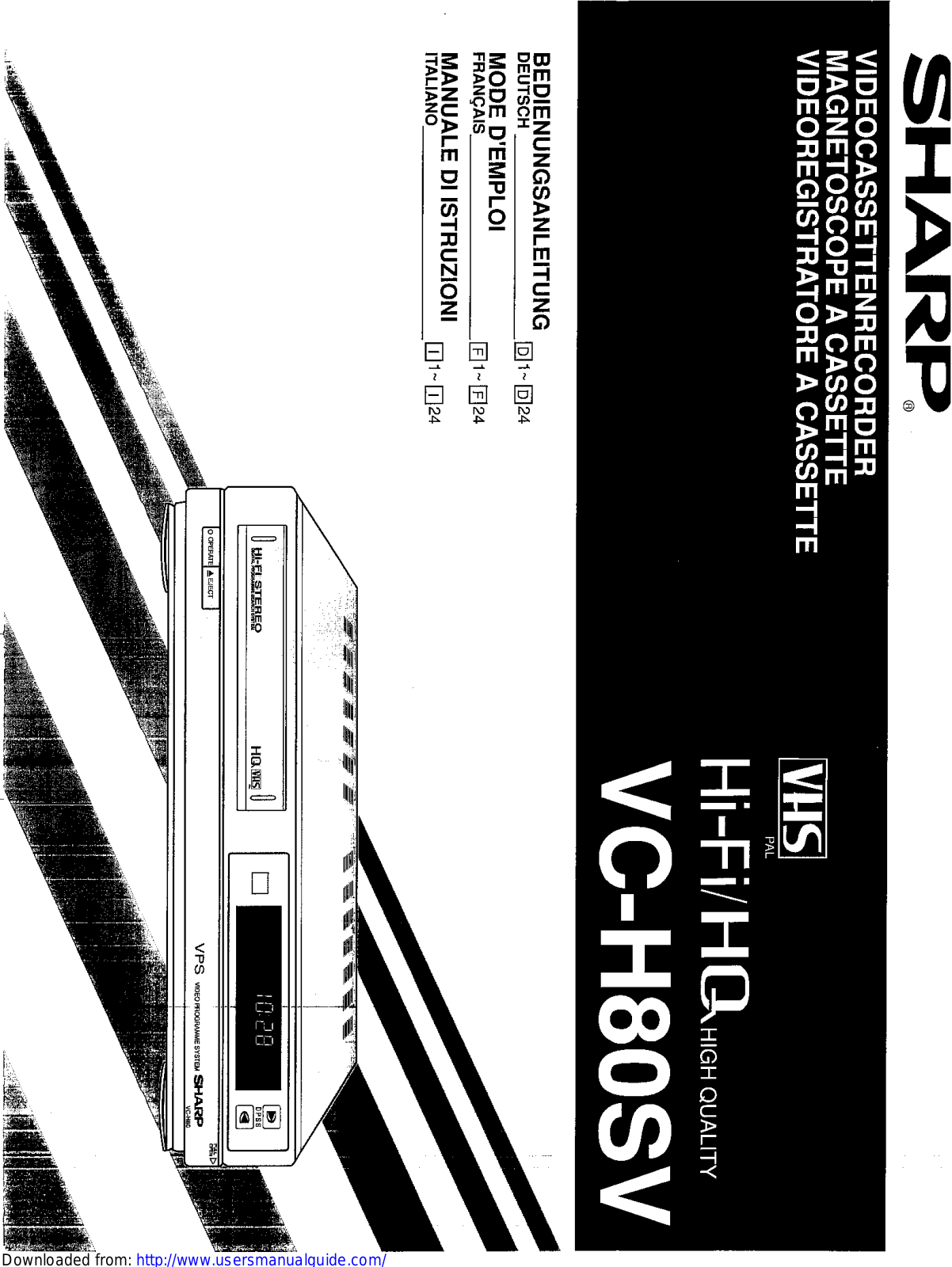 SHARP VC-H80SV User Manual