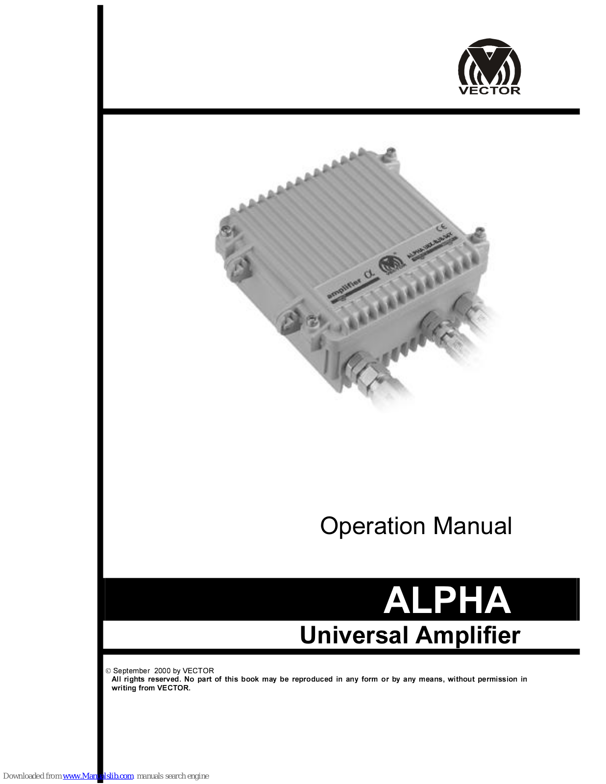 Vector Alpha Operation Manual