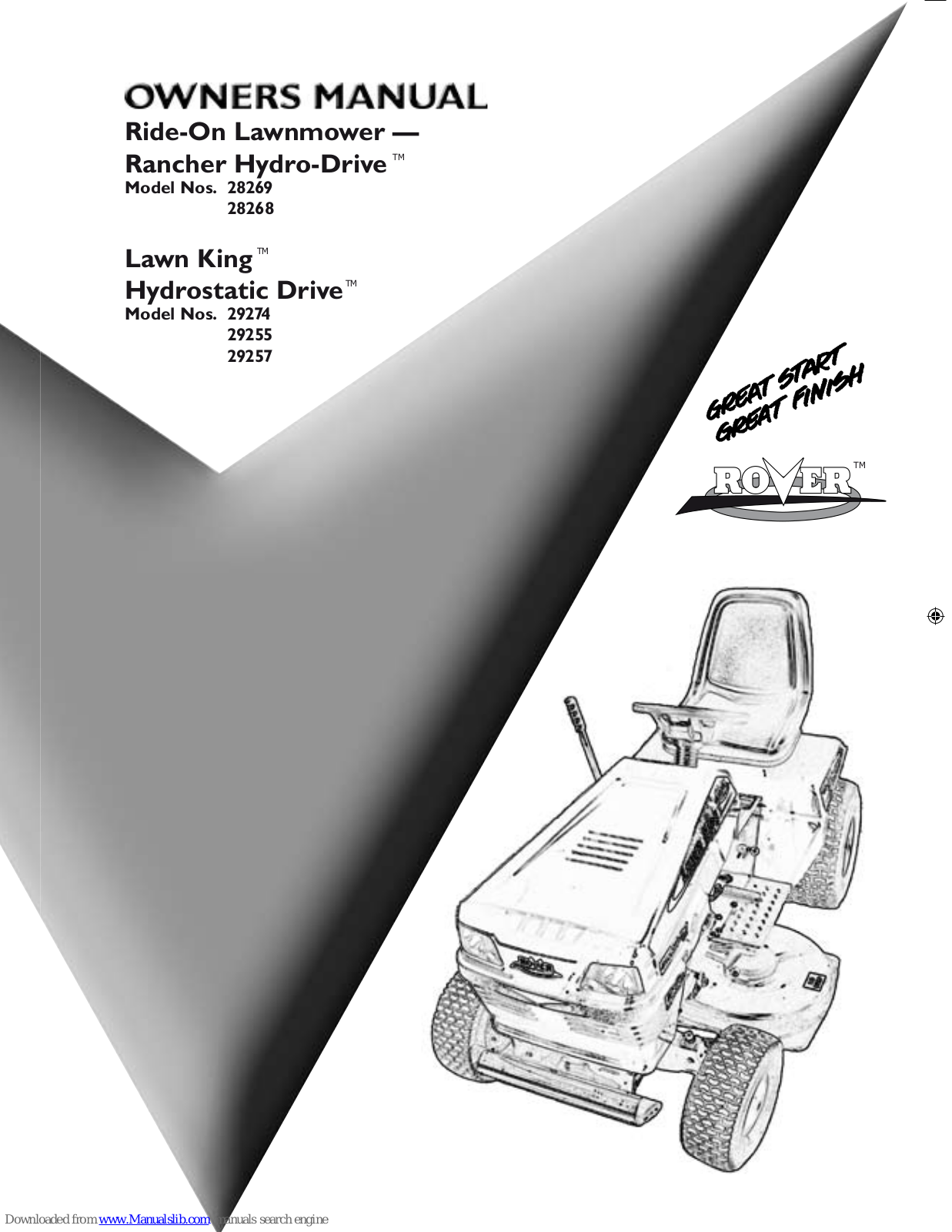 Rover Rancher 28269, Rancher 28268, 29274, 29255, 29257 Owner's Manual