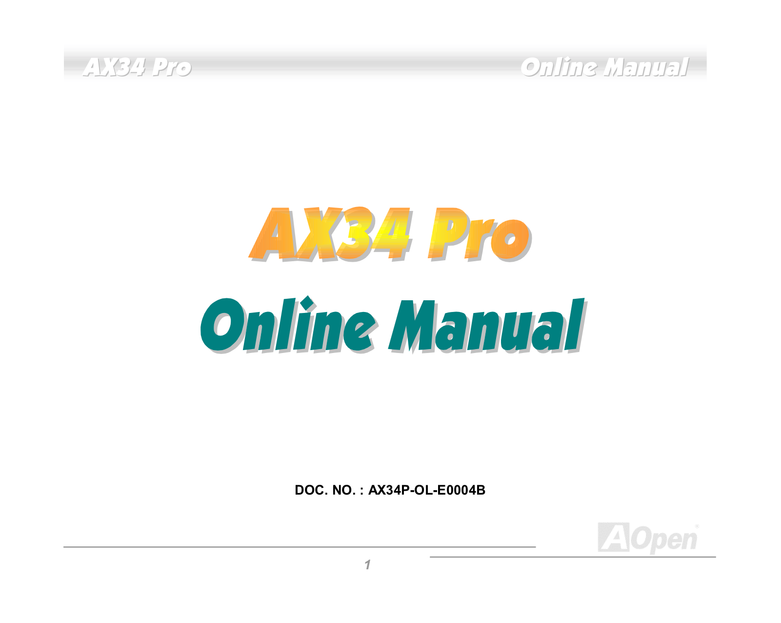 AOpen AX34PRO User Manual