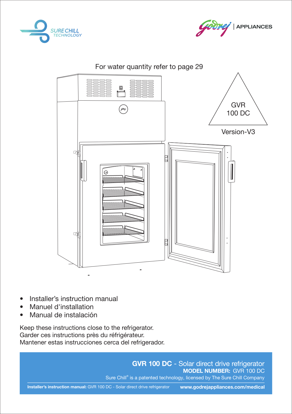 Godrej GVR 100 DC User Manual