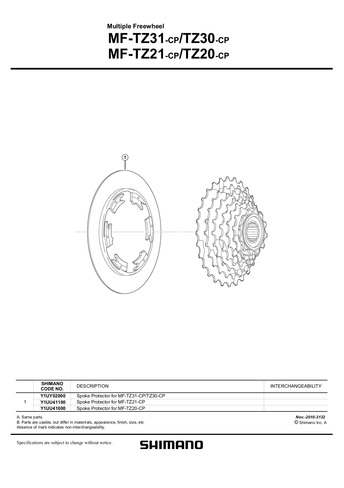 Shimano MF-TZ21-CP, MF-TZ31-CP, MF-TZ30-CP, MF-TZ20-CP Installation