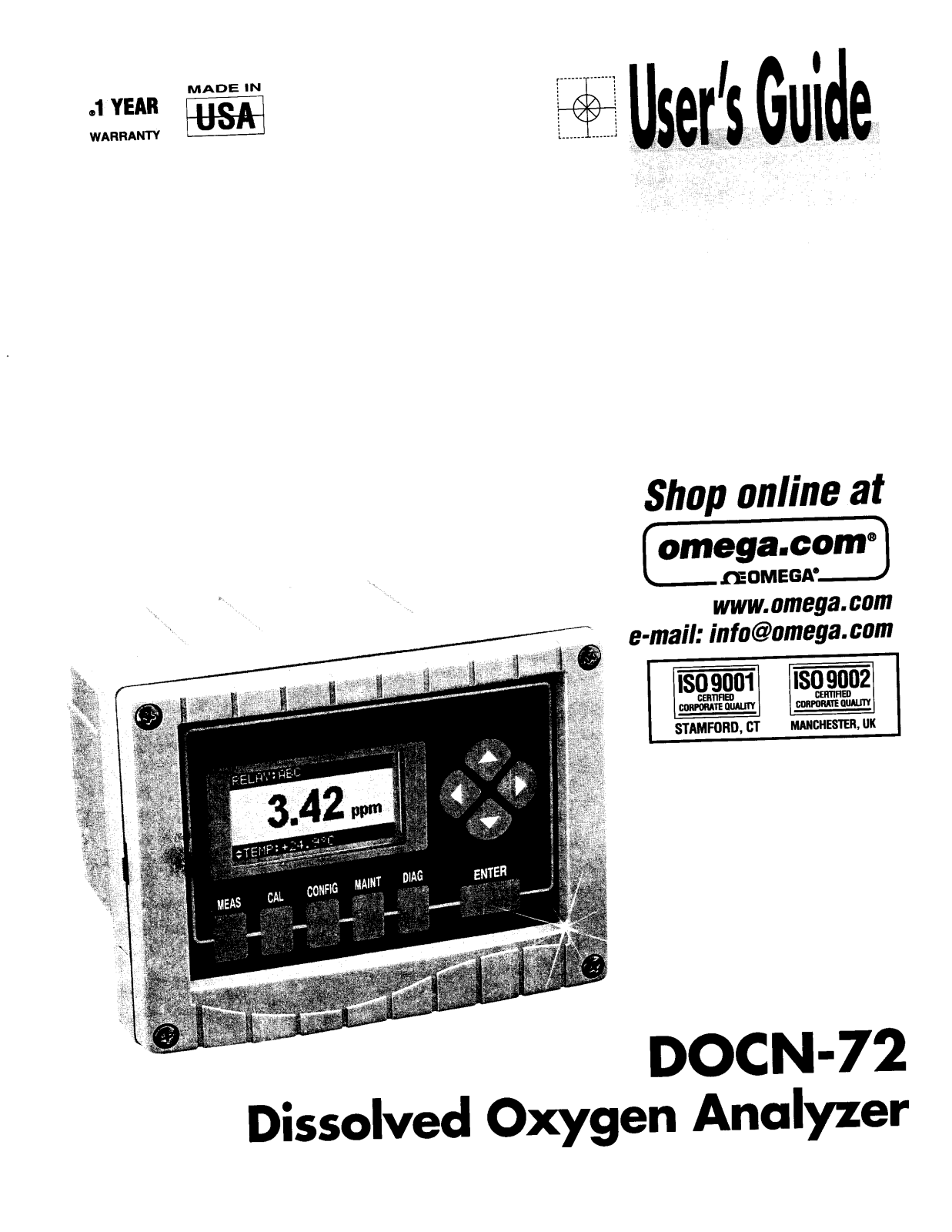 Omega Products DOCN-72 Installation  Manual