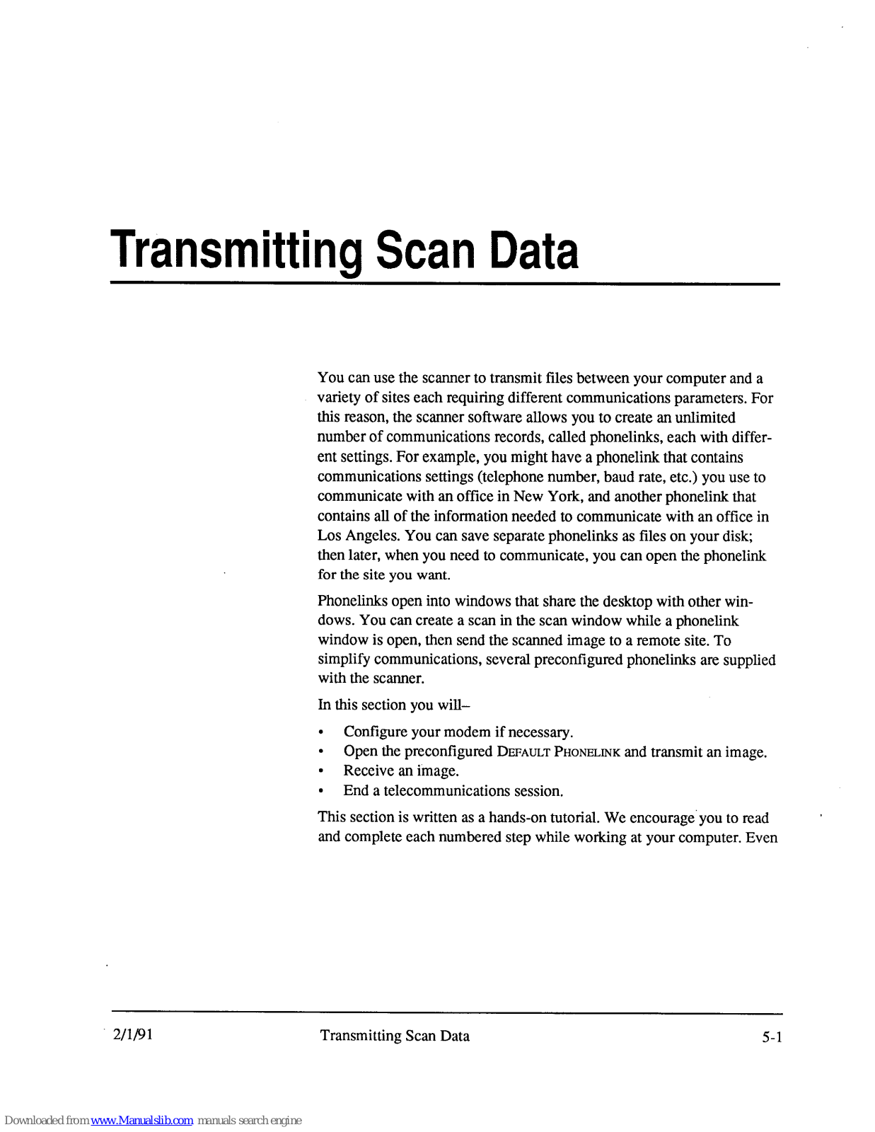 Kodak 35 RAPID FILM SCANNER - TRANSMITTING SCAN DATA User Manual