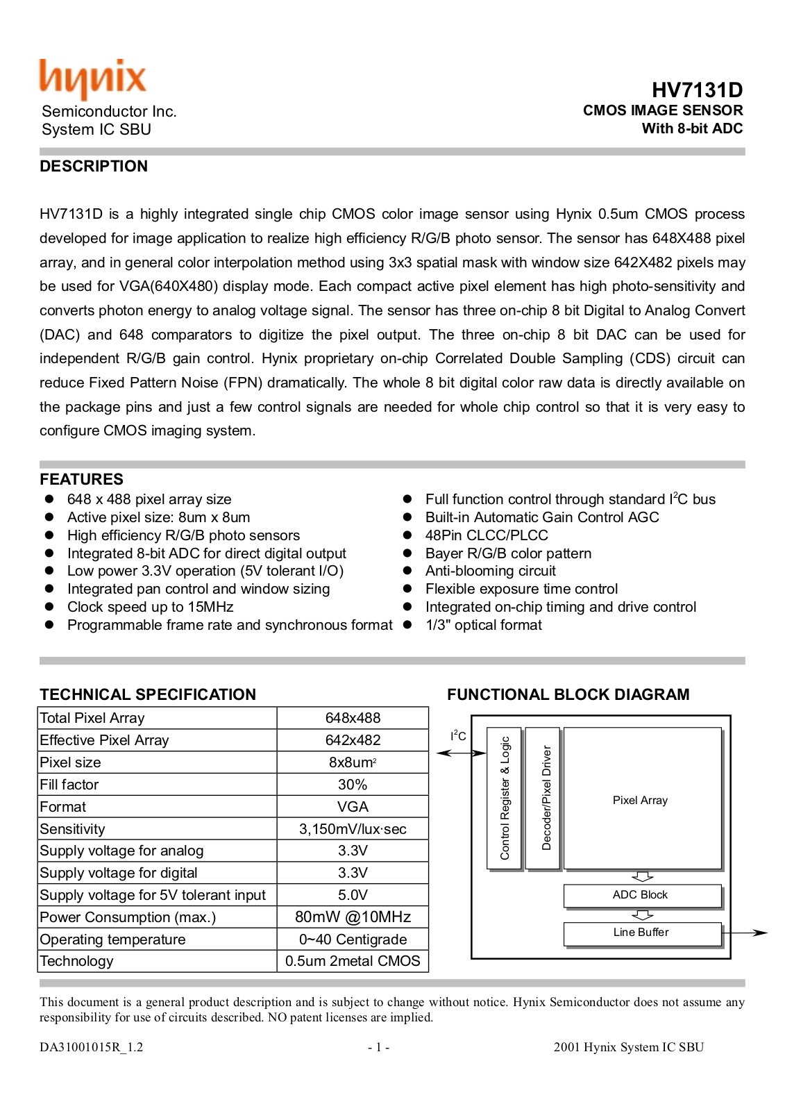 HEI HV7131D Datasheet