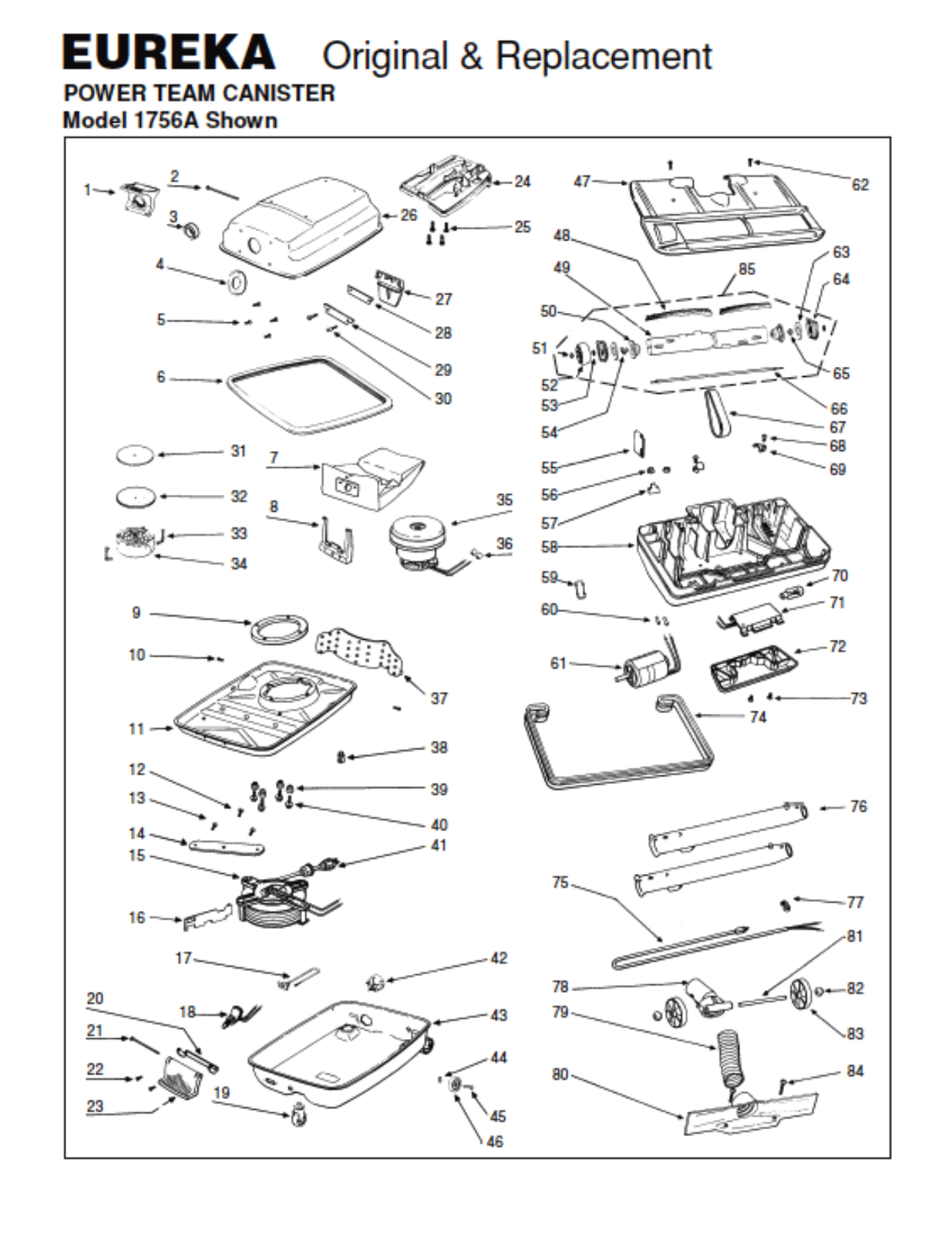 Eureka 1756a Owner's Manual