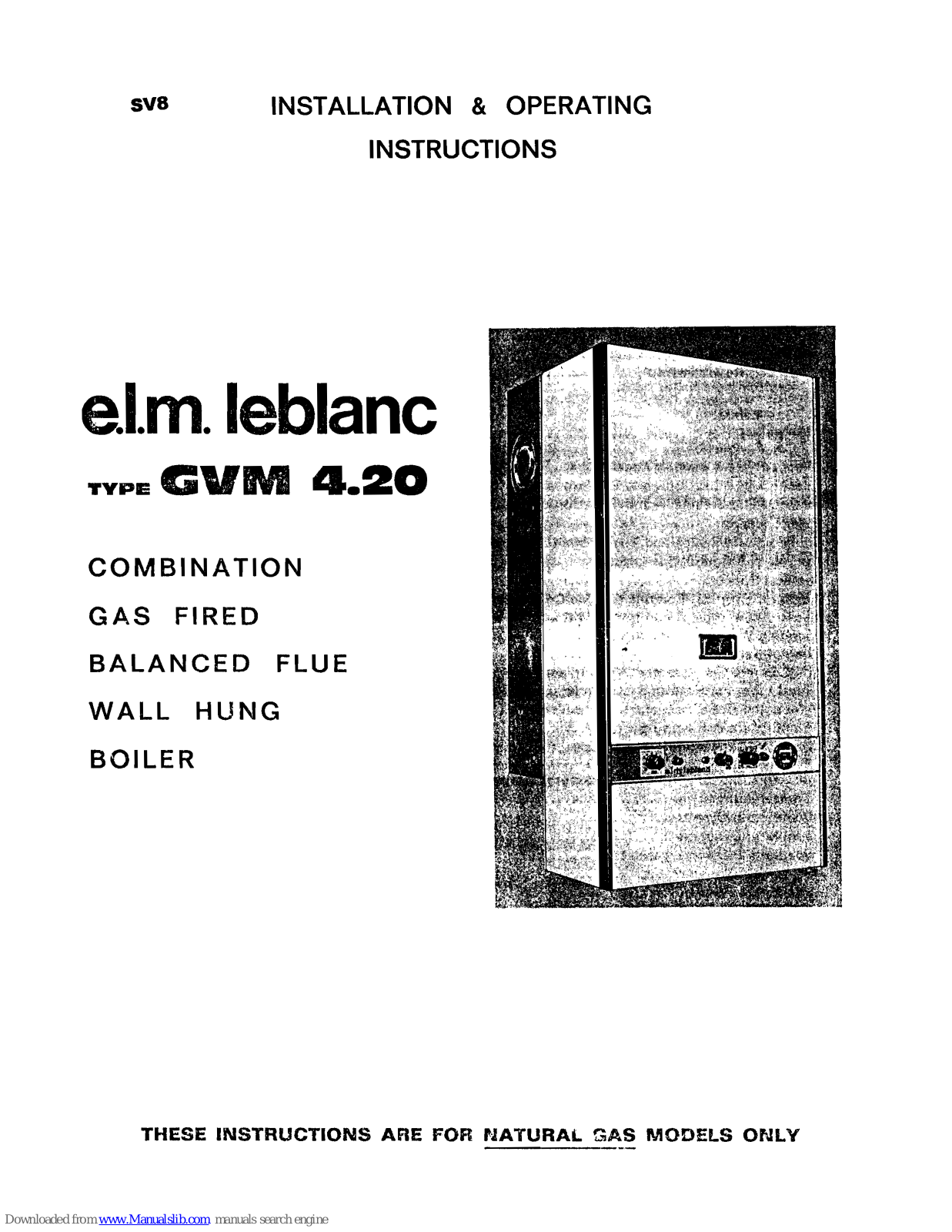 E.L.M. Leblanc GVM 4.20 Installation & Operating Instructions Manual