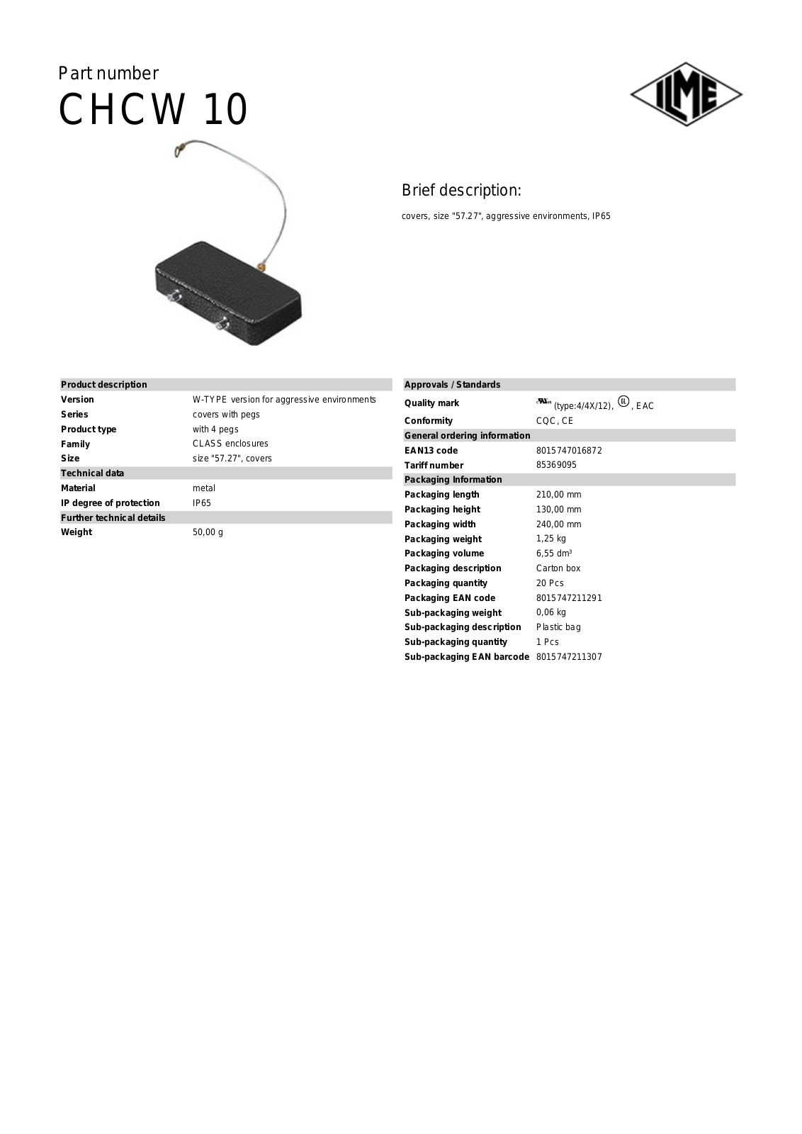 ILME CHCW-10 Data Sheet