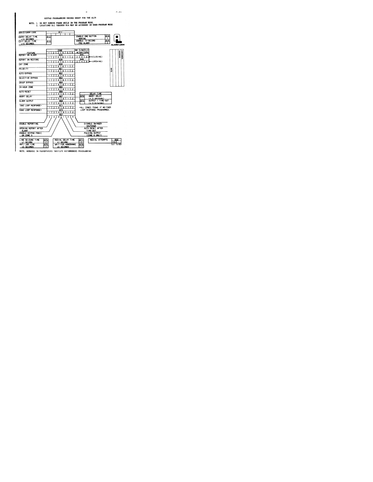 Alarm Lock ALC-6 User Manual