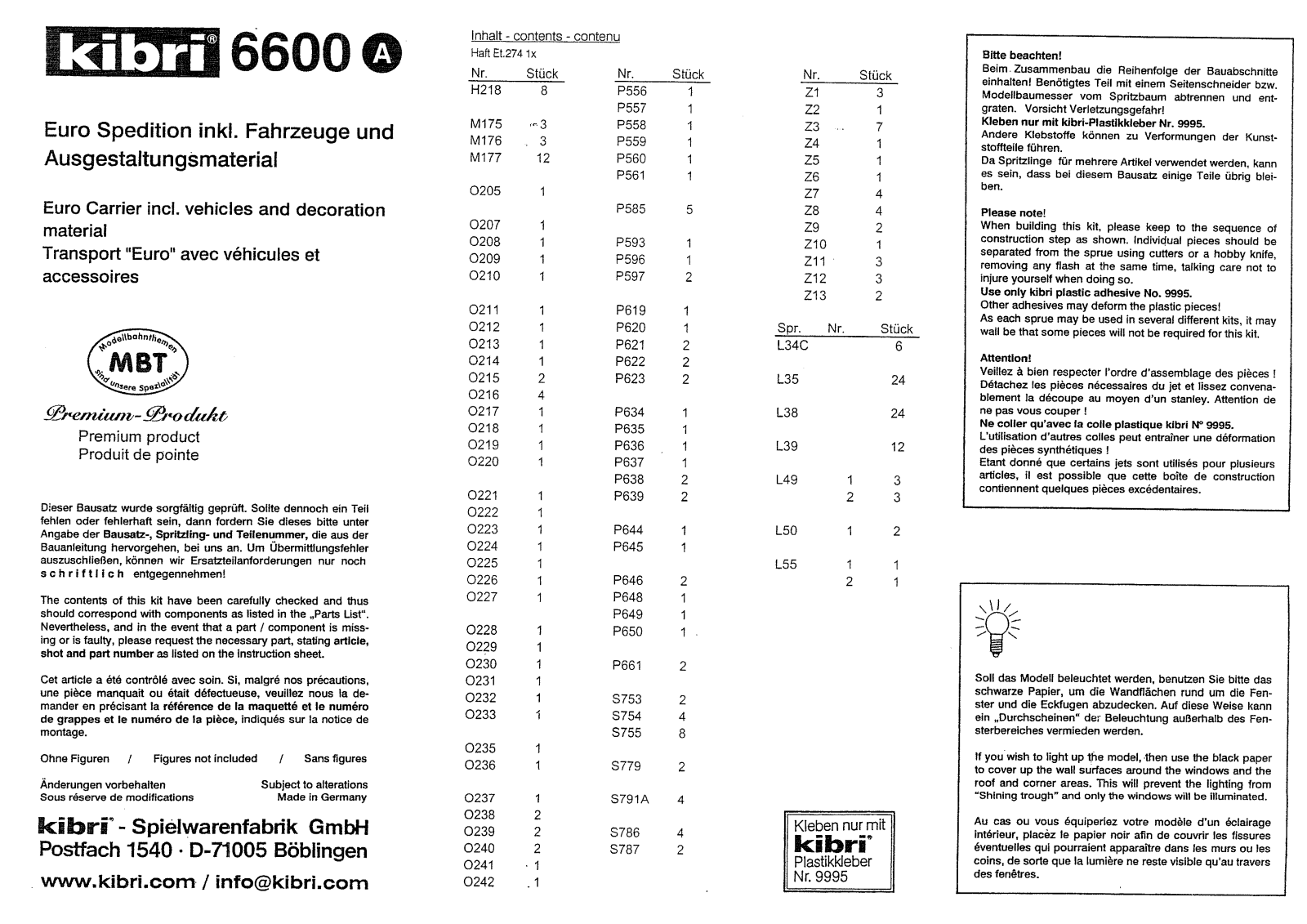 Kibri 6600 User Manual