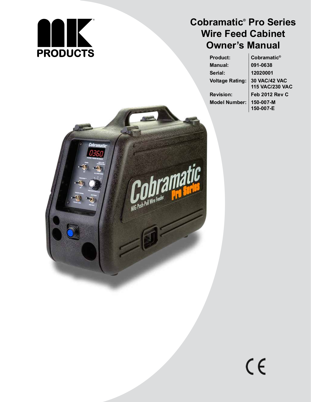 MK Products MK Cobramatic Pro User Manual