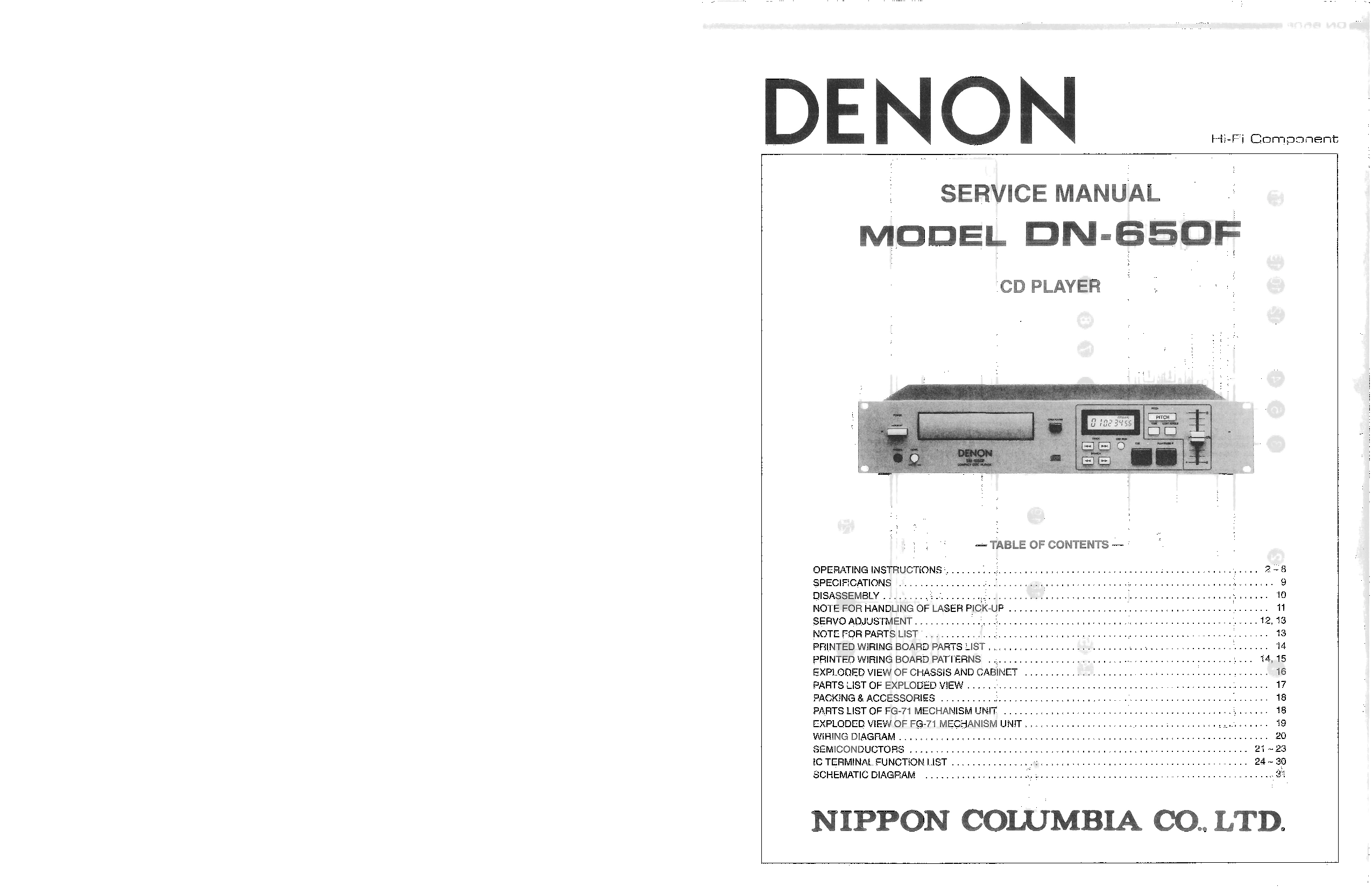 Denon DN-650F Service Manual