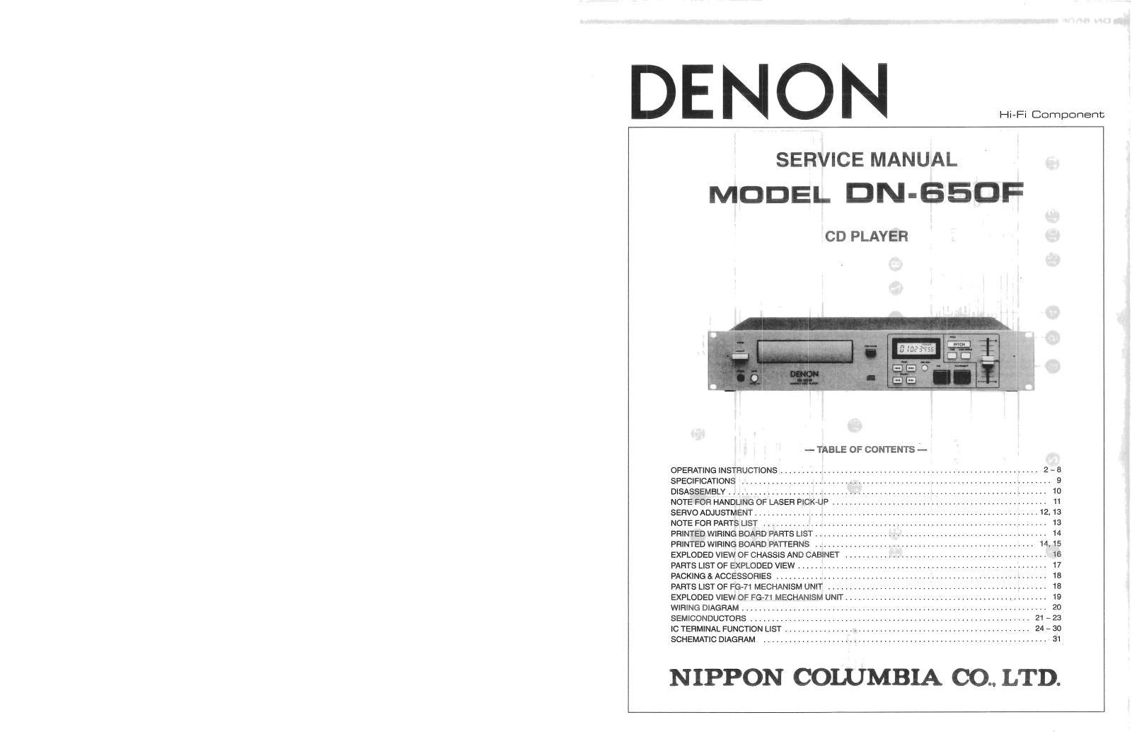 Denon DN-650F Service Manual