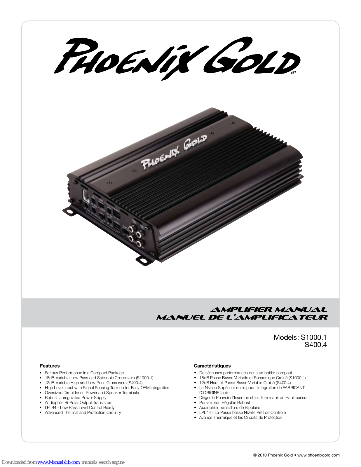 Phoenix Gold S1000.1, S400.4 User Manual