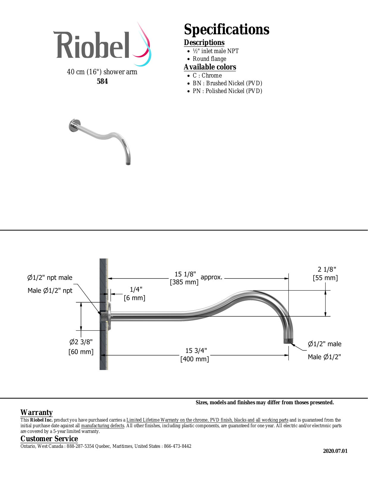 Riobel 584C Specifications - ManualMachine.com