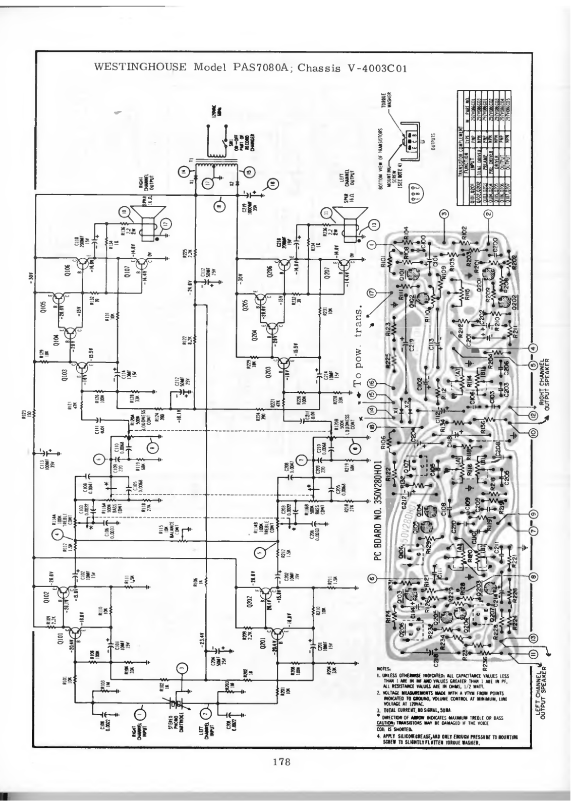 Westinghouse PAS7080A Schematic