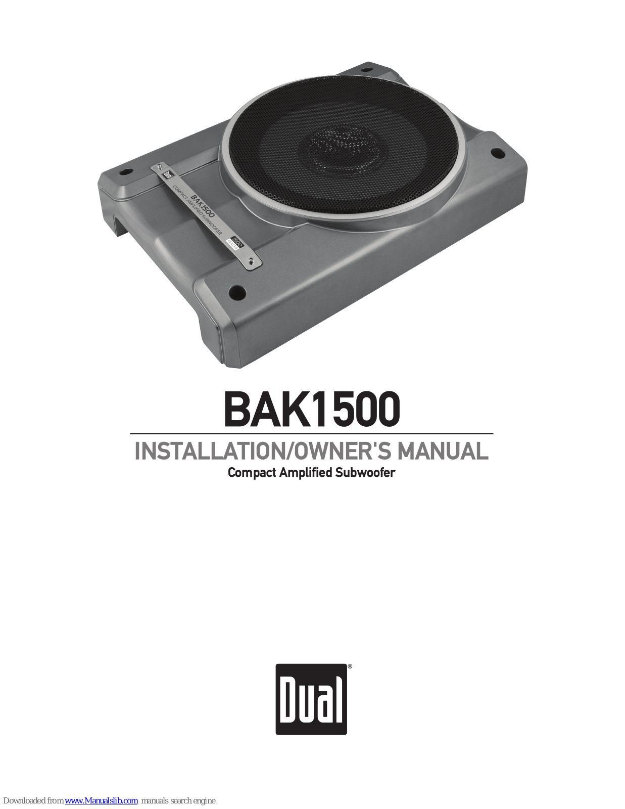 Dual BAK1550 Installation & Owner's Manual