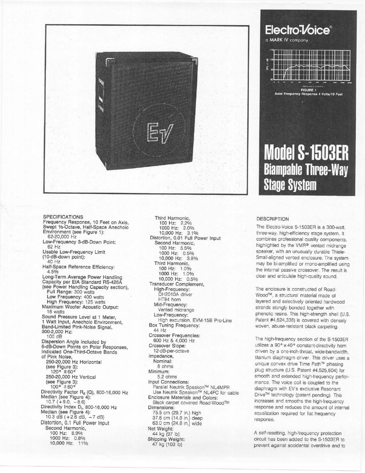 Electro-Voice S-1503ER User Manual