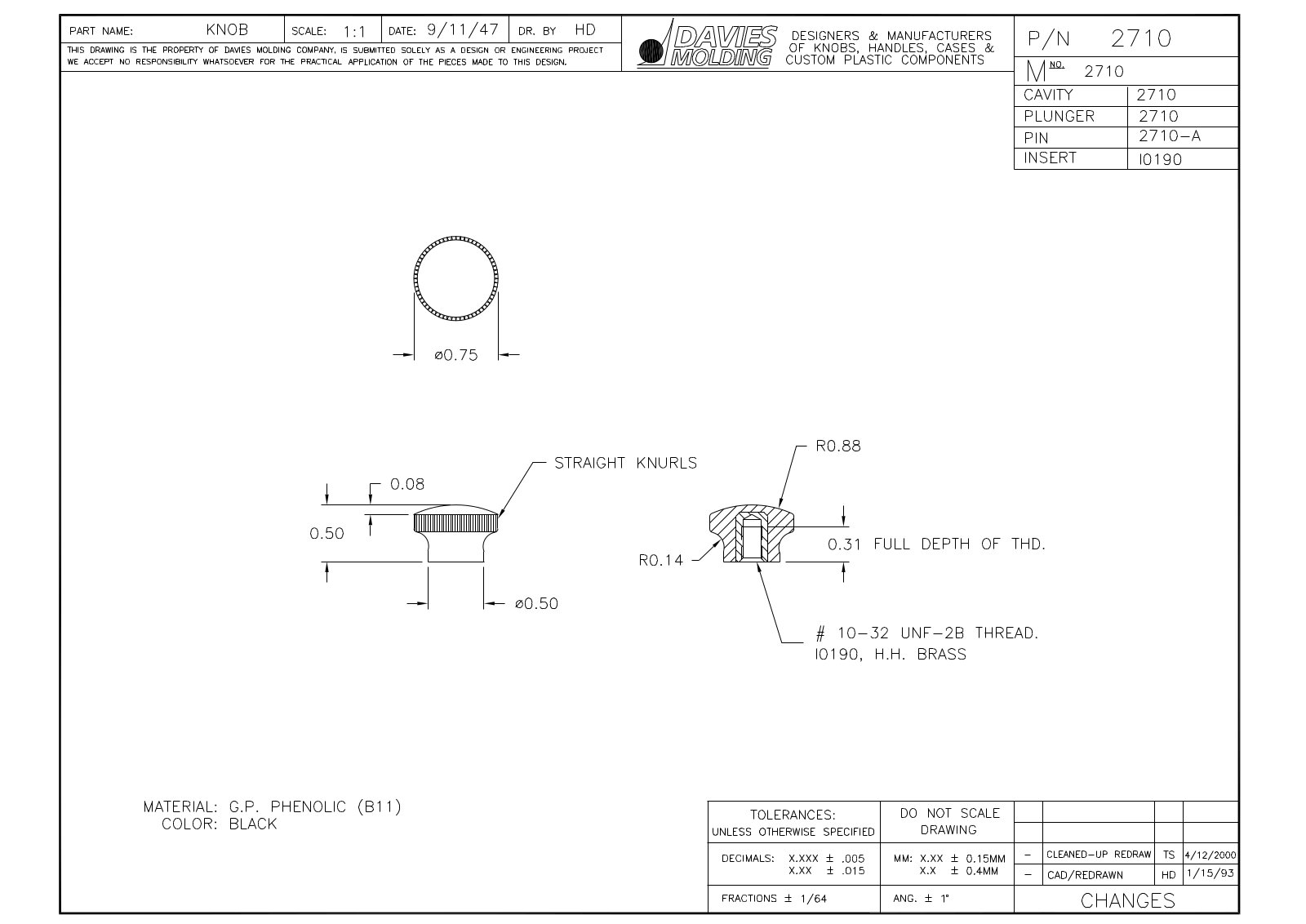 Davies Molding 2710 Reference Drawing