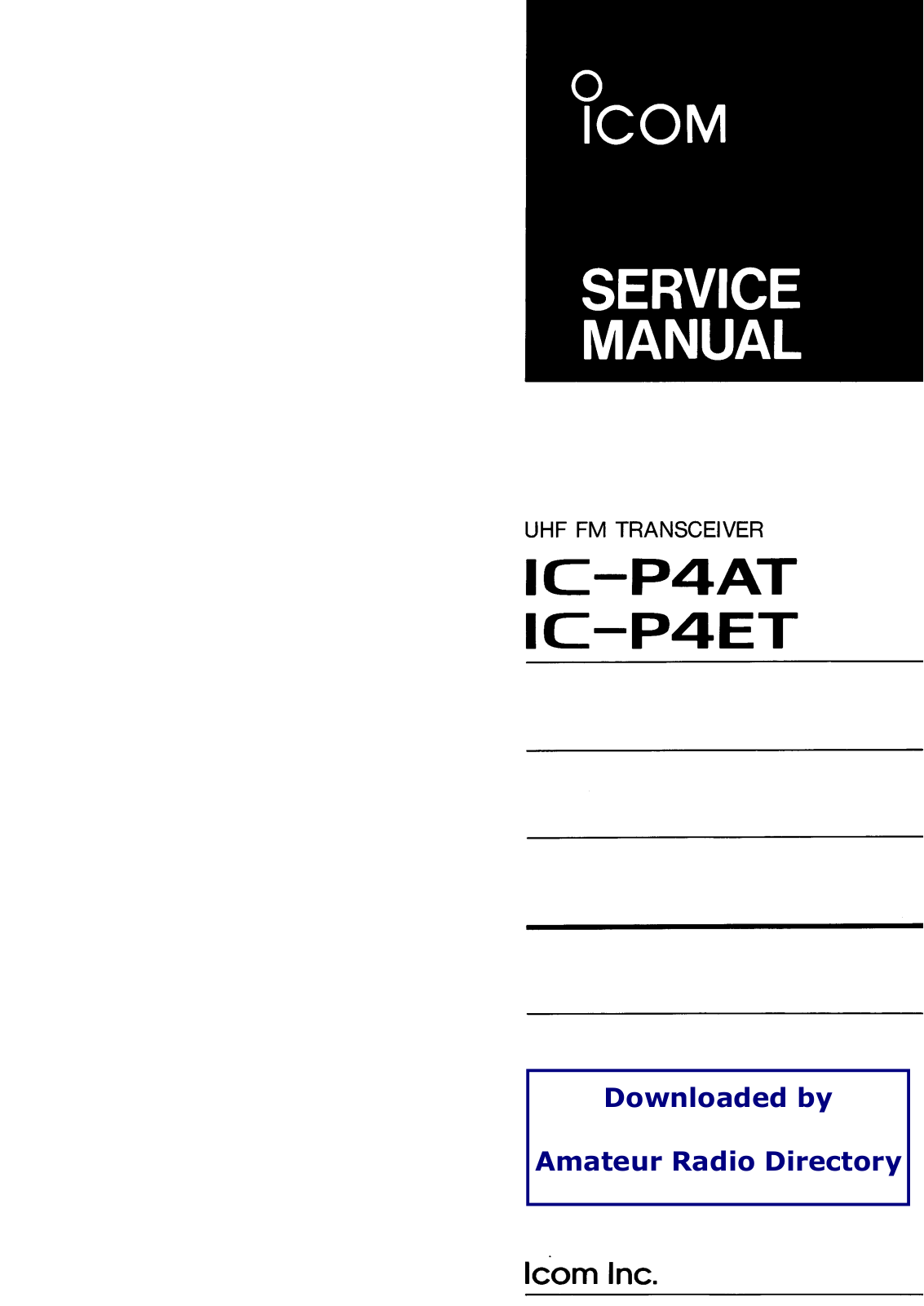 Icom IC-P4ET User Manual