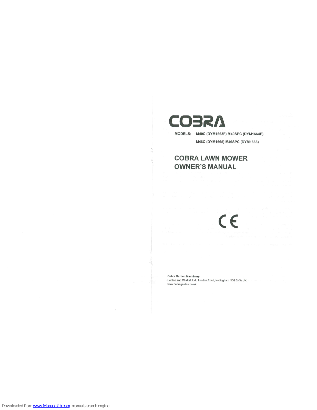 Cobra M40C, M46SPC, DYM1663F, DYM1664E, DYM1665 Owner's Manual