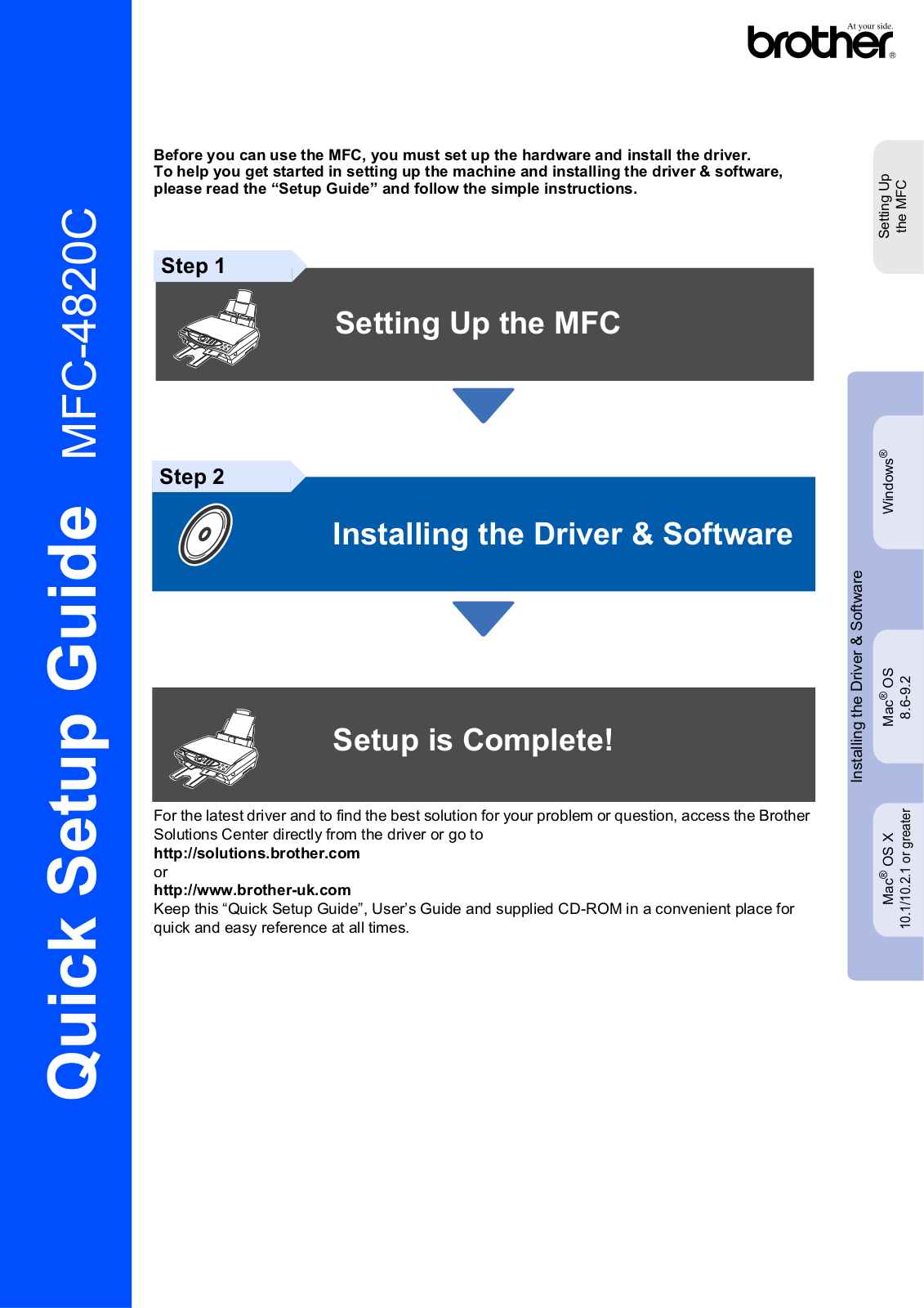 Brother MFC-4820C Quick Setup Guide