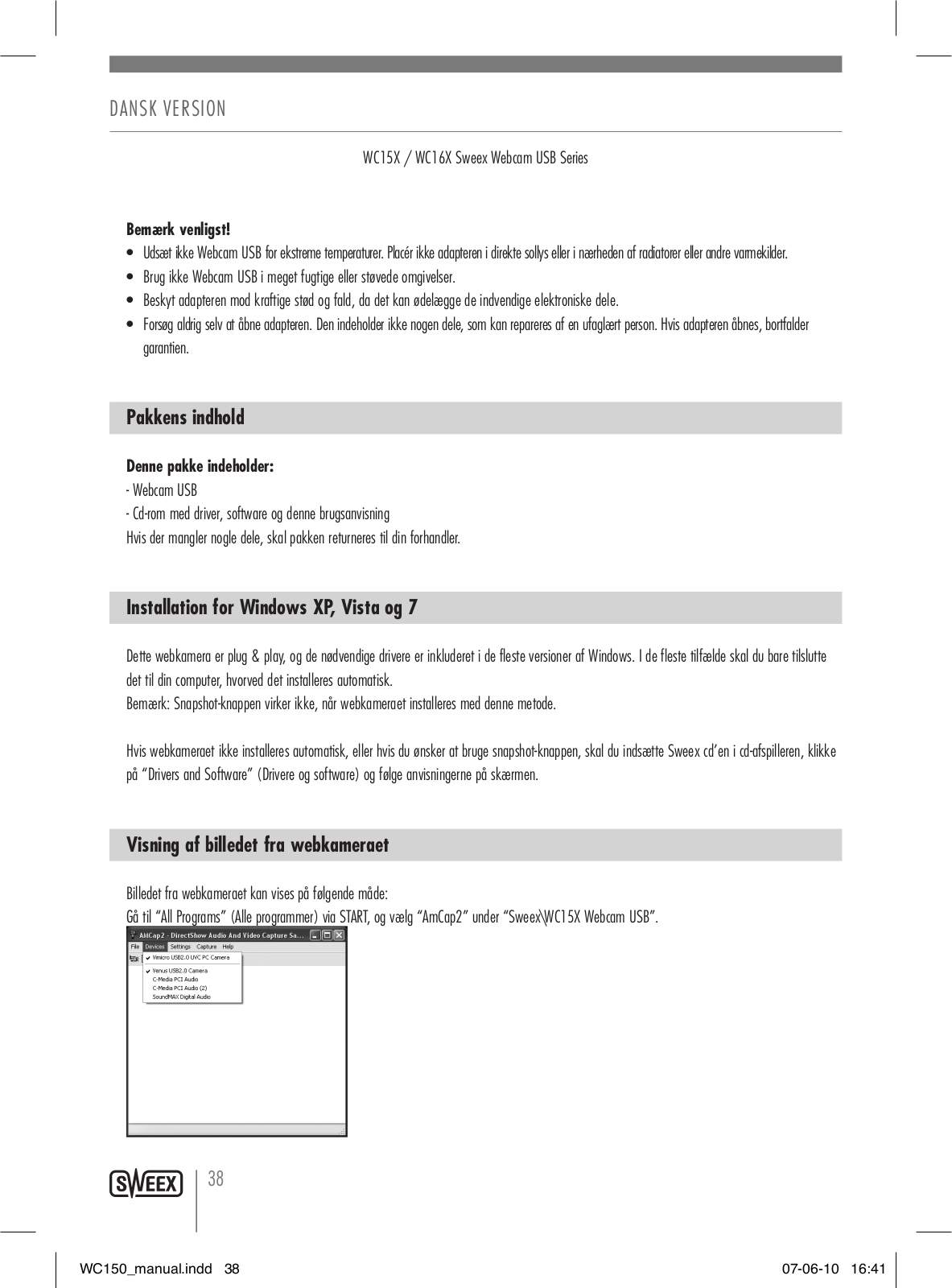 Sweex WC16X, WC15X User Manual