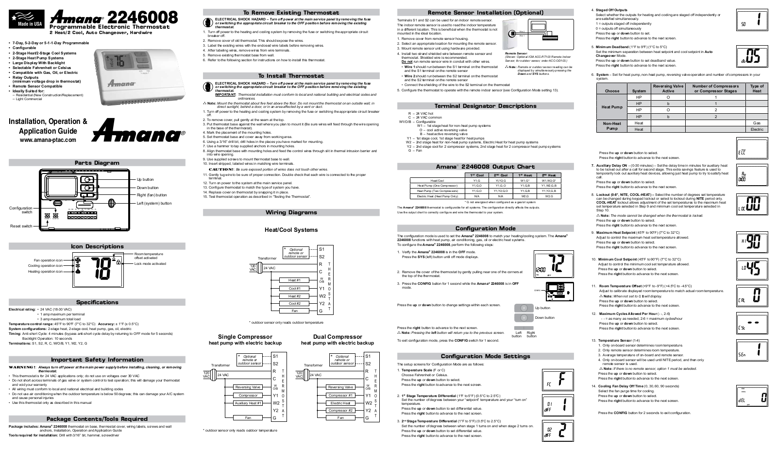 Amana 2246008 User Manual