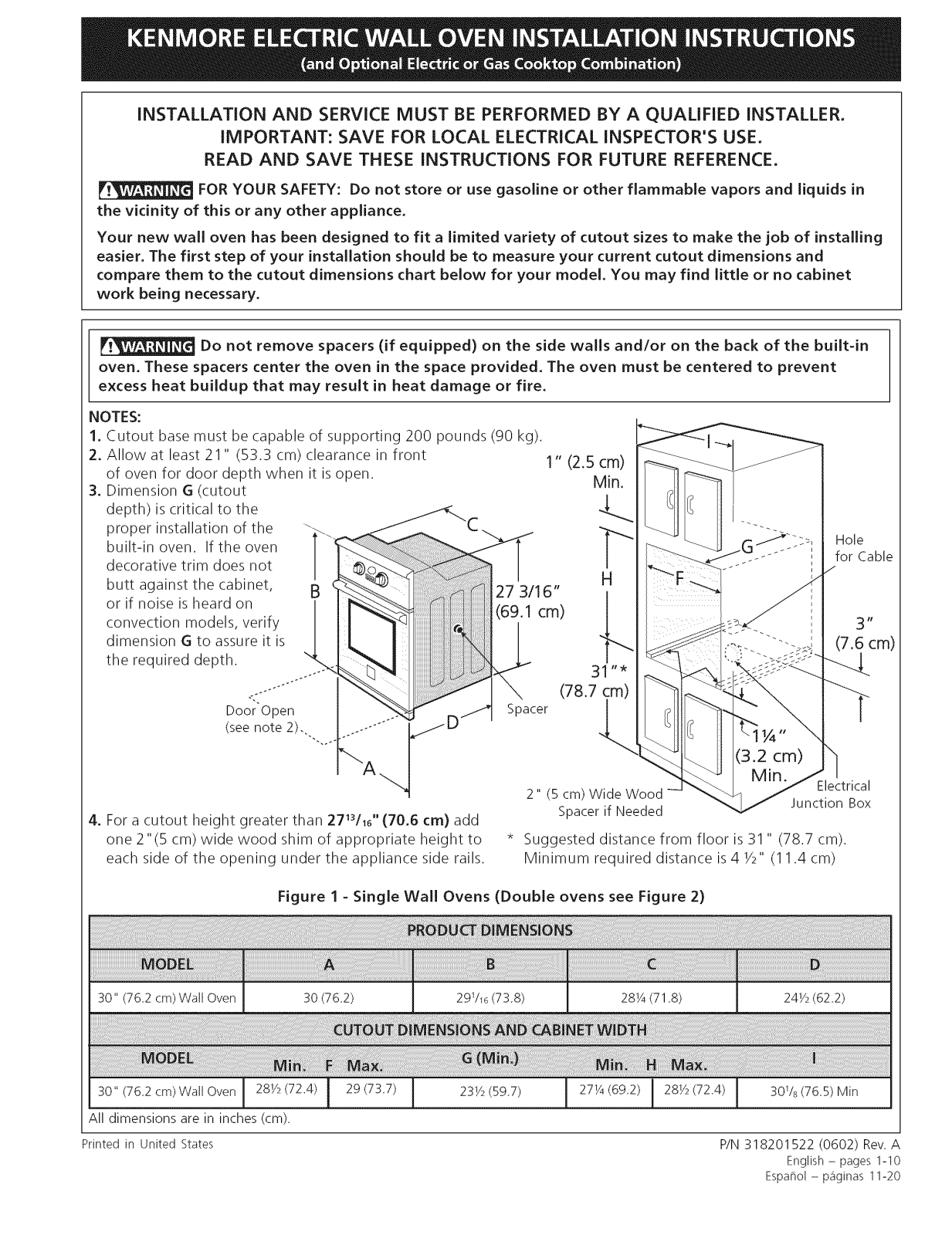 Kenmore Pro 79042003605, 79042003602, 79042003603, 79042003604, 79042003601 Installation Guide - ManualMachine.com