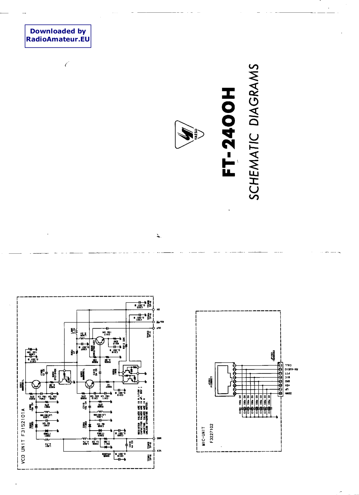 Yaesu FT2400H Schematic