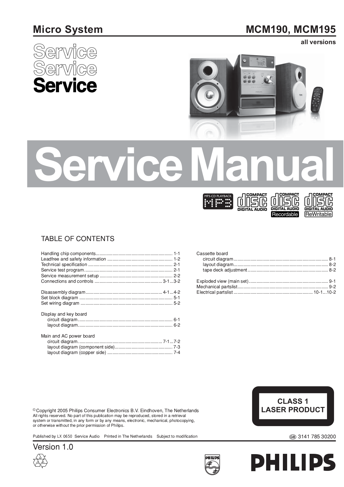 SONY 3103 785 25060 Service Manual