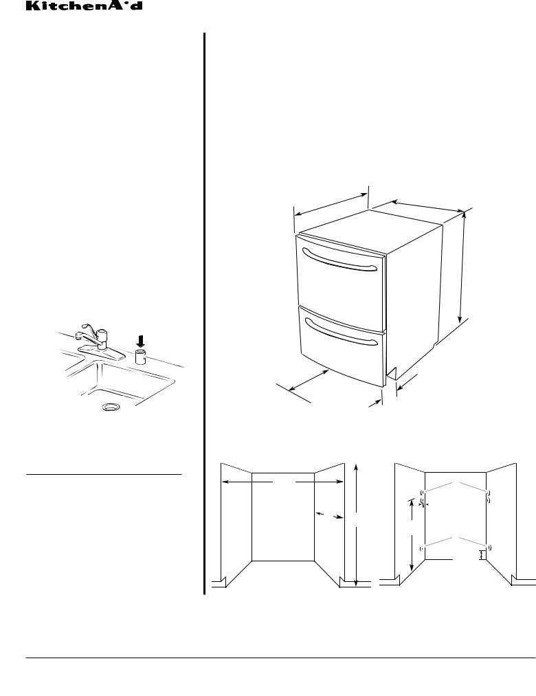 KitchenAid KUDD03DTSS, KUDD03DTBL, KUDH03DTBL Dimension Guide