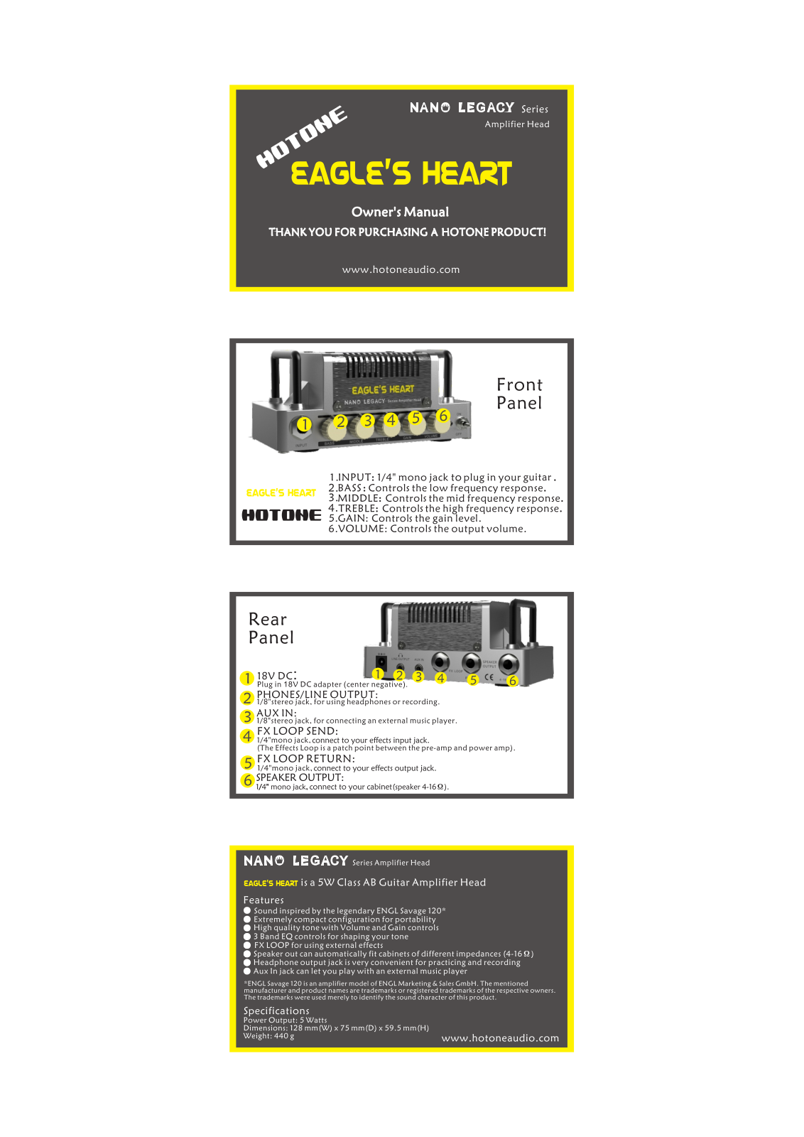 Hotone Eagle’s Heart User Manual