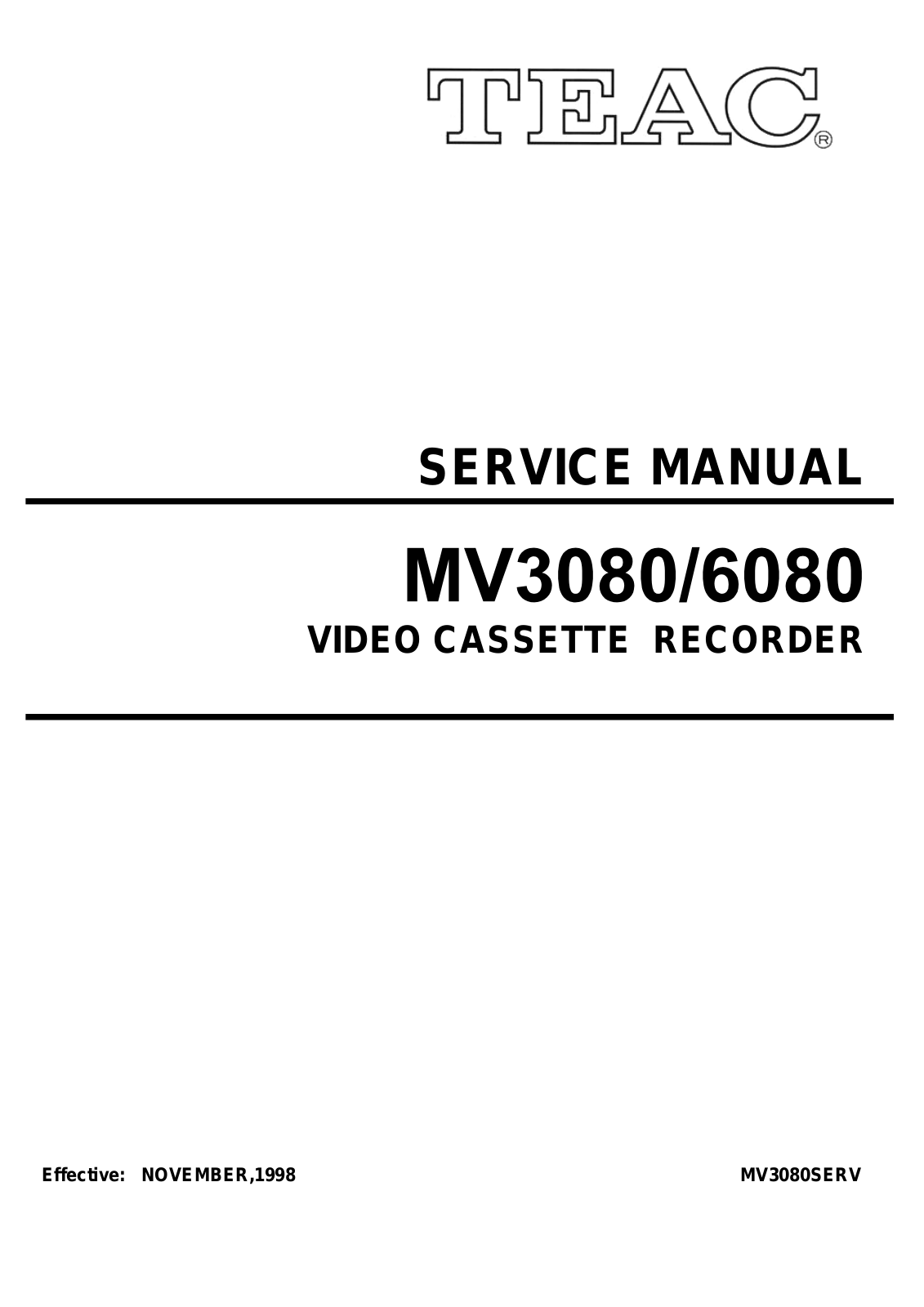 TEAC MV-3080 Service manual