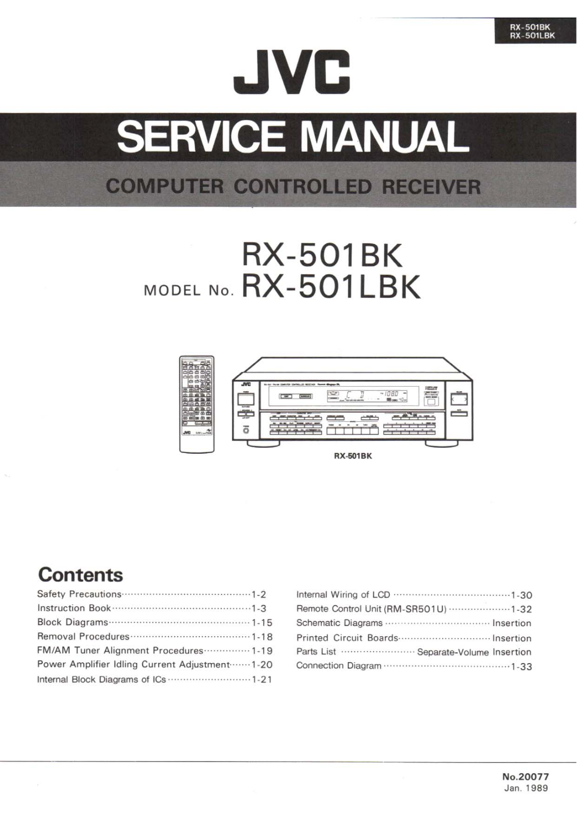 Jvc RX-501-LBK, RX-501-BK Service Manual