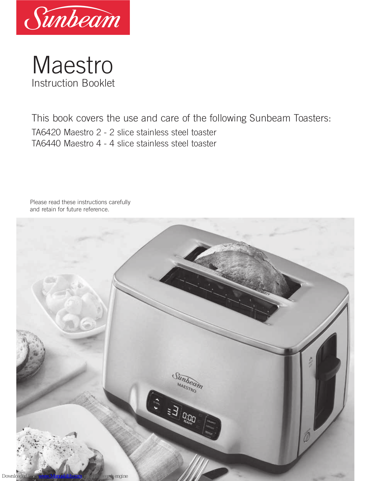 Sunbeam Maestro TA6440, Maestro TA6420 Instruction Booklet