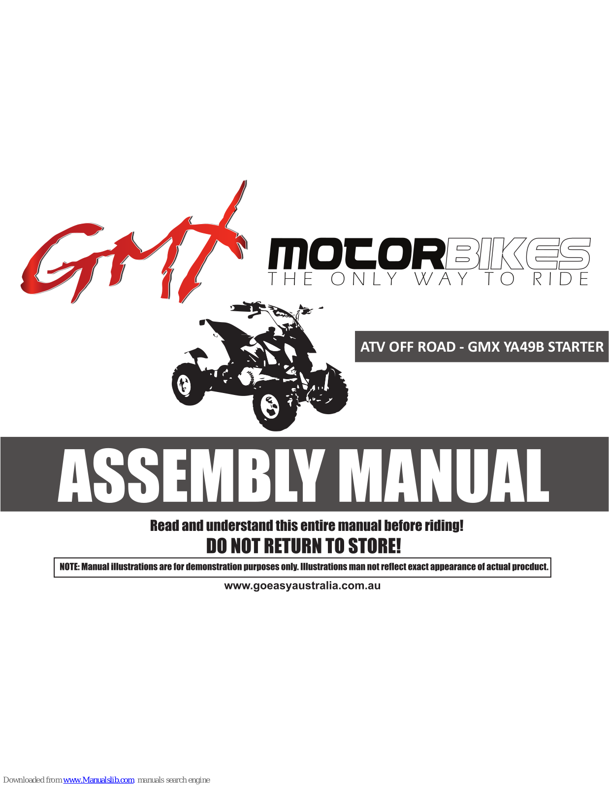 GMX YA49B 2016 Assembly Manual - ManualMachine.com